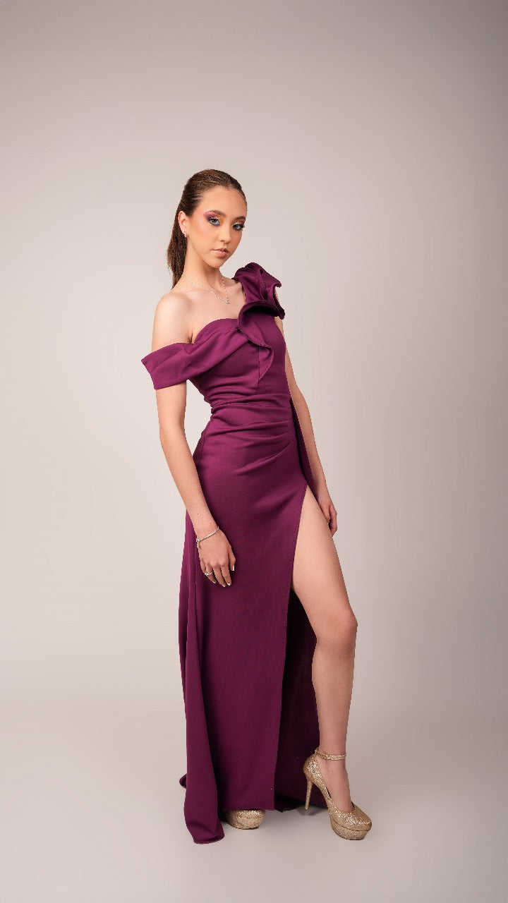Vestido Buganvilla Olan En Tirante Y Con Abertura En Pierna