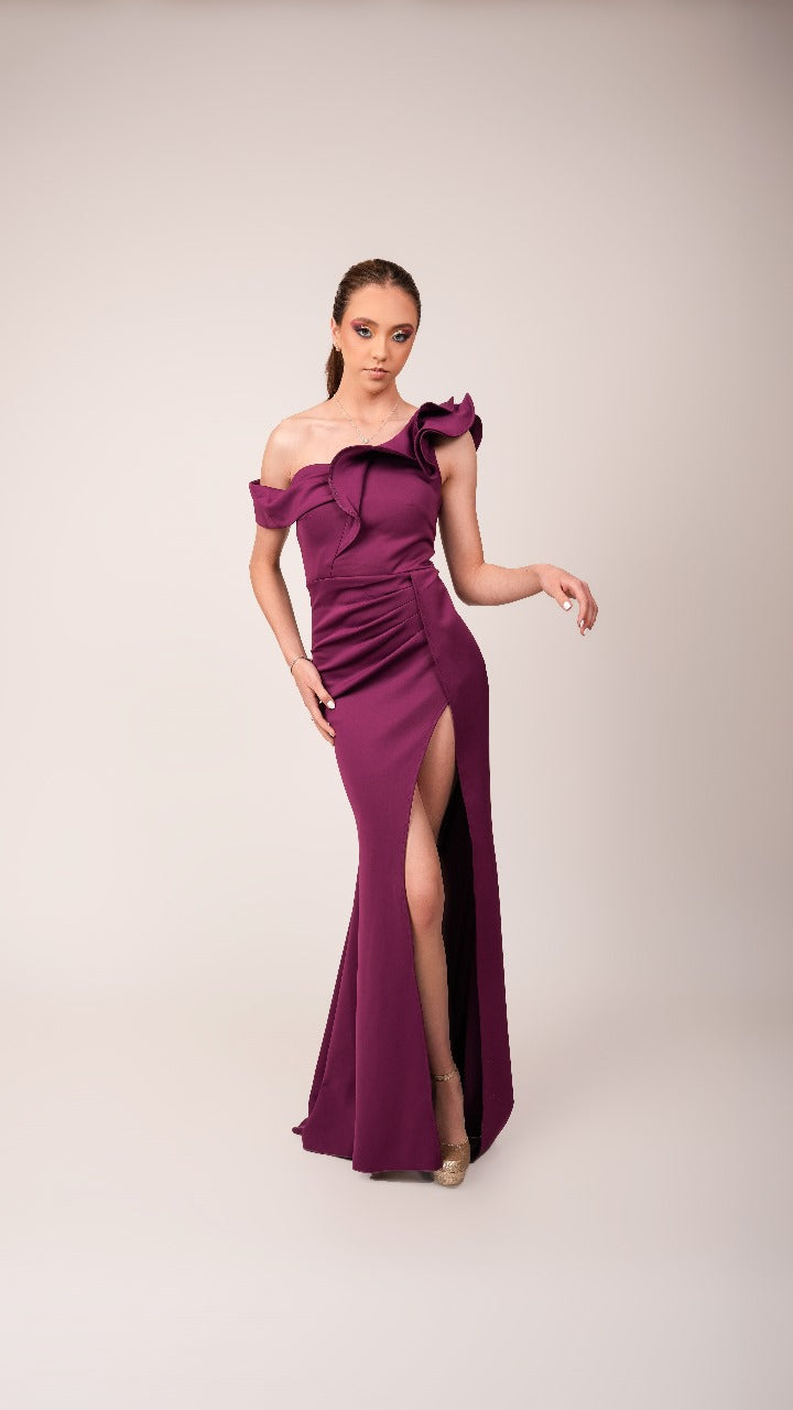 Vestido Buganvilla Olan En Tirante Y Con Abertura En Pierna