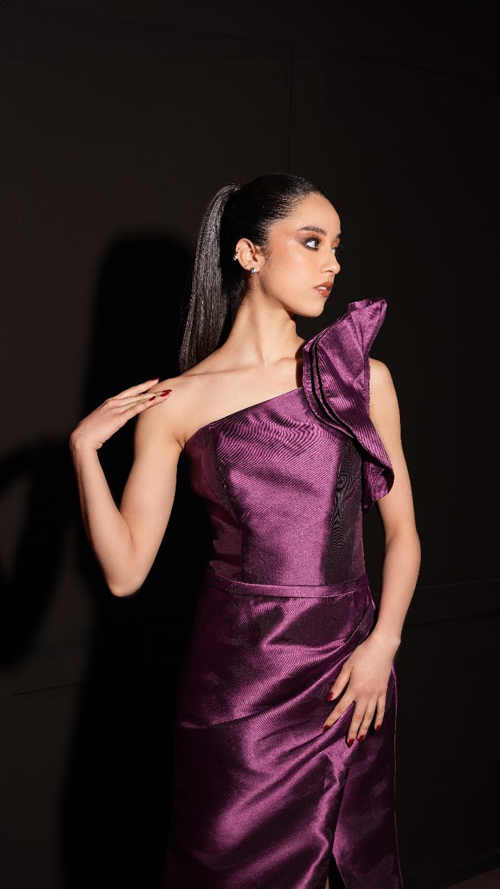 Vestido Uva Un Tirante Grapeado