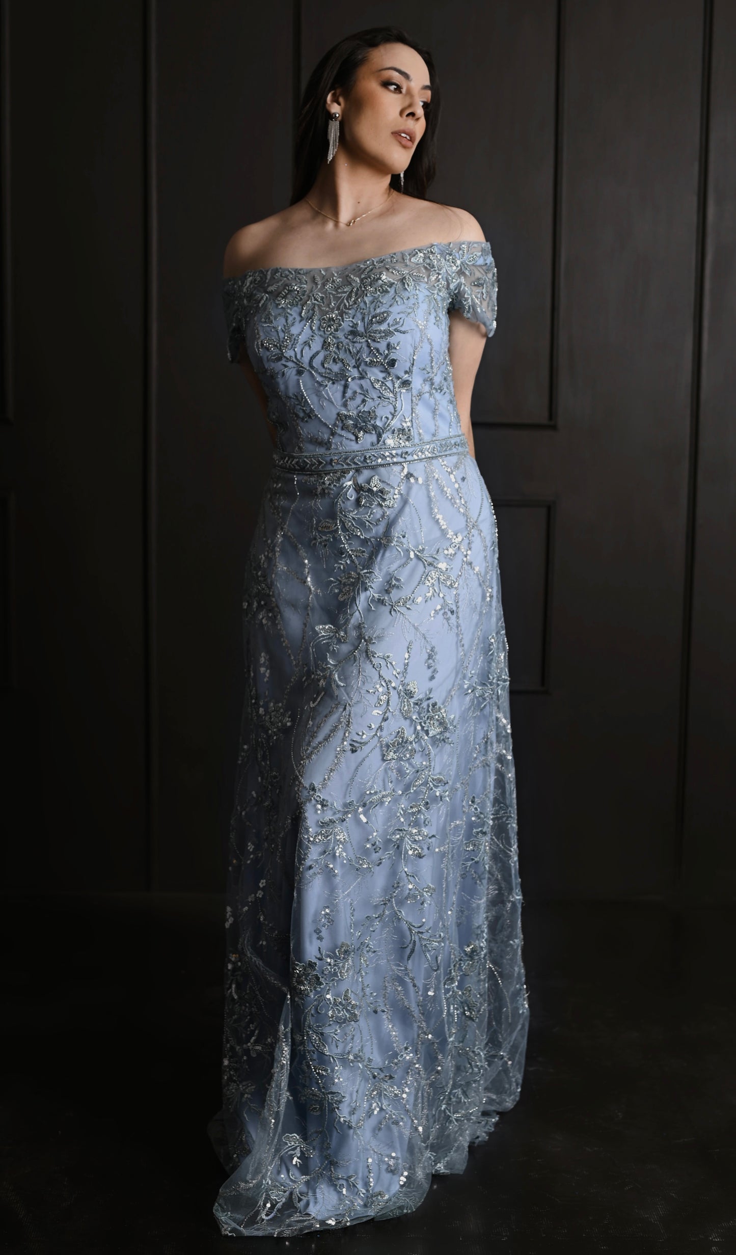 Vestido con Estampado y Manga Caida