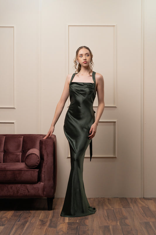 Vestido Verde Oscuro Tirantes