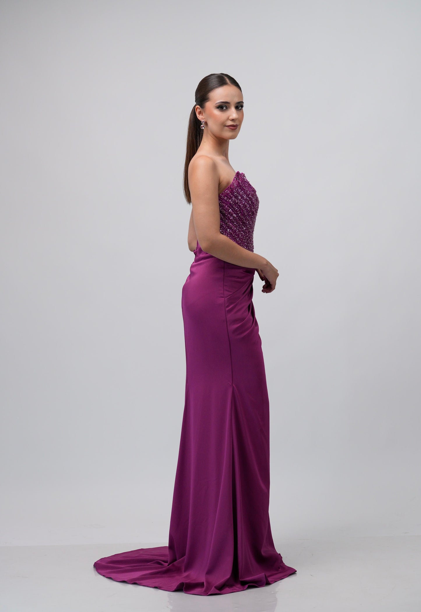 Vestido Buganvilla Straple Piedras en Corset