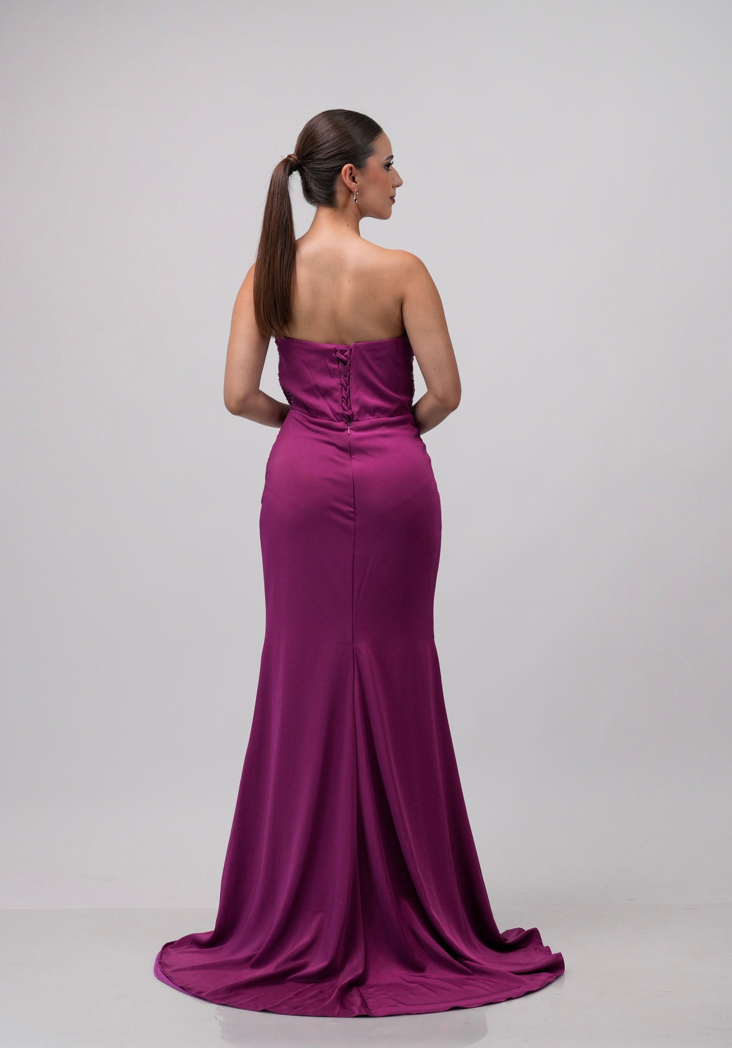 Vestido Buganvilla Straple Piedras en Corset