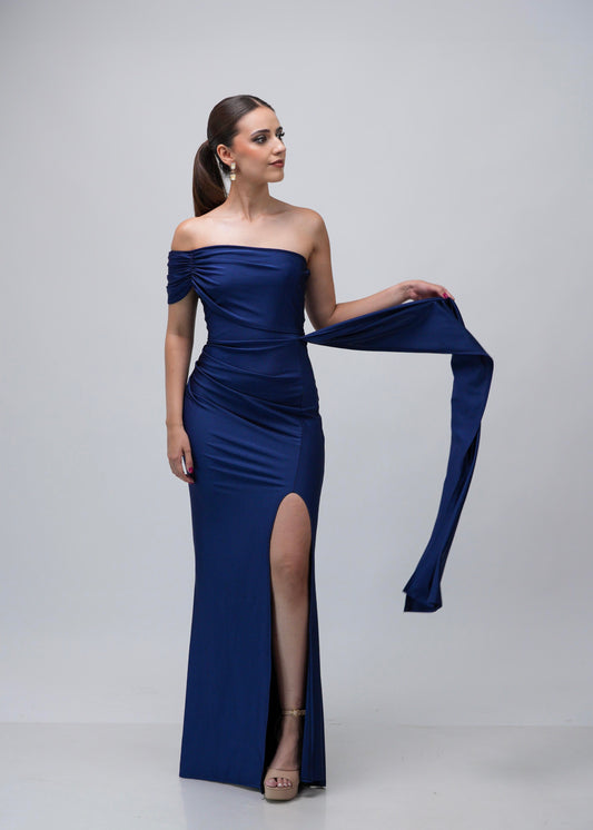 Vestido con Manga A Un Lado Y Banda