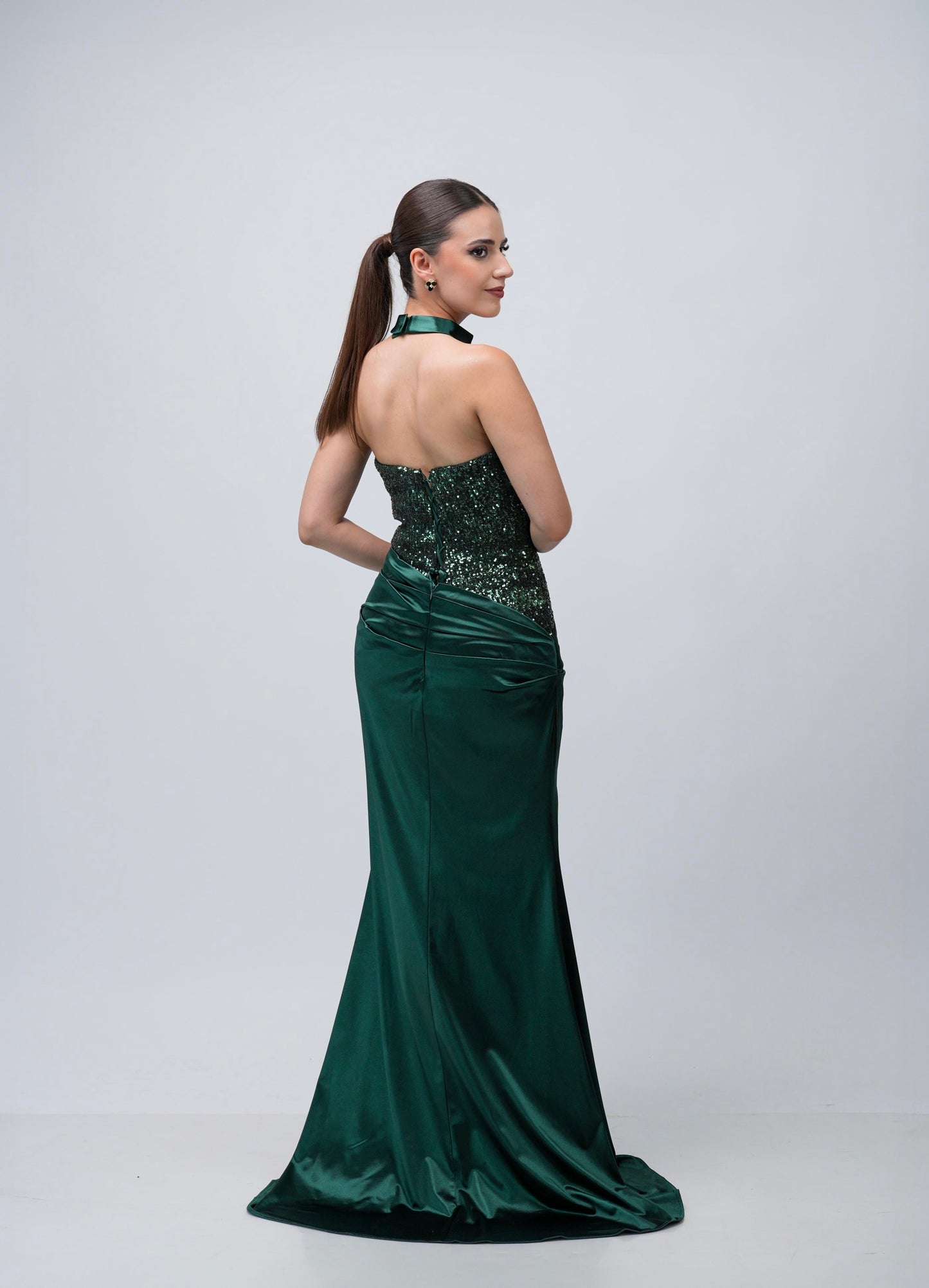 Vestido Straple Lentejuela En Pecho Falda Lisa