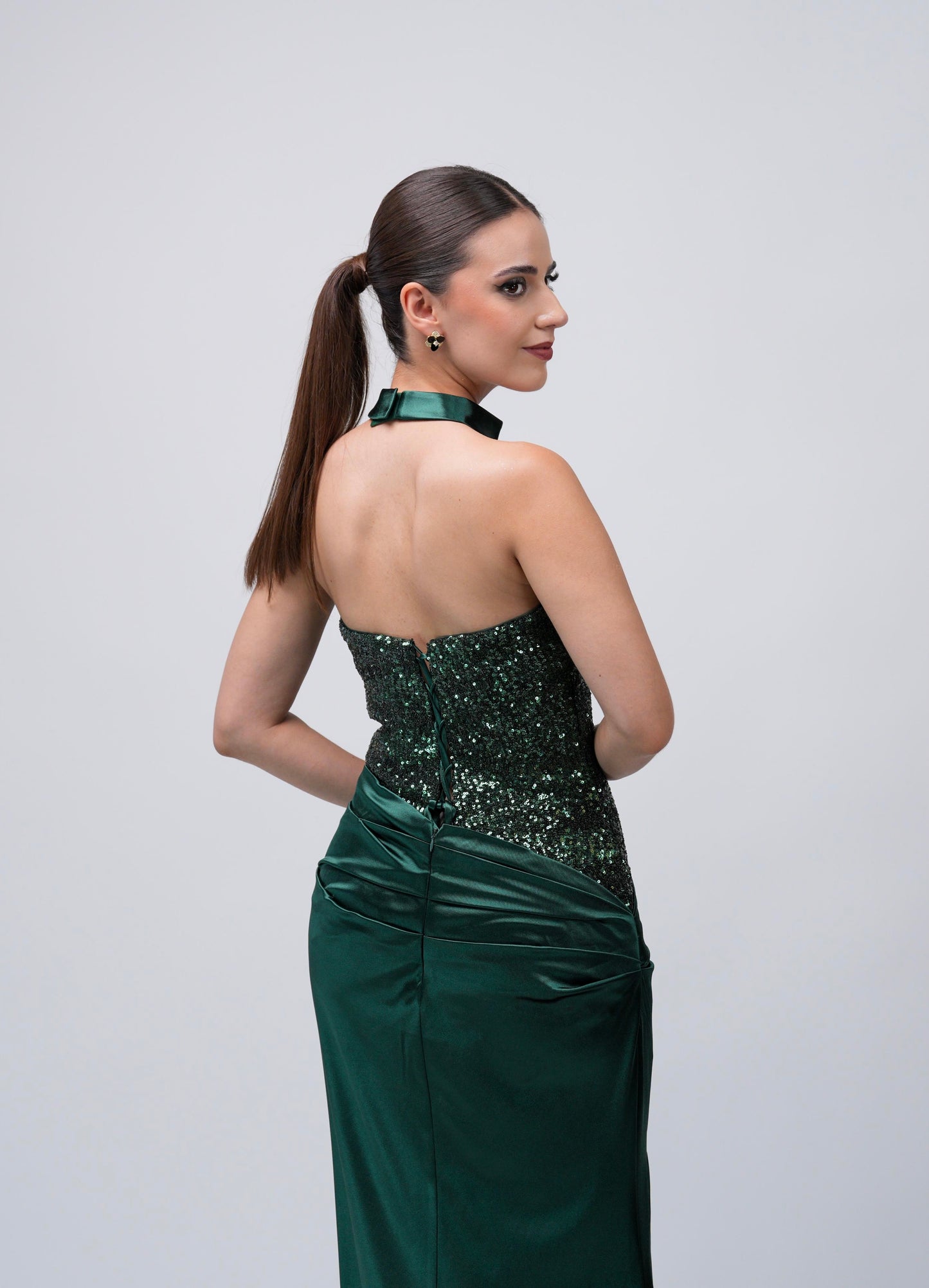 Vestido Straple Lentejuela En Pecho Falda Lisa