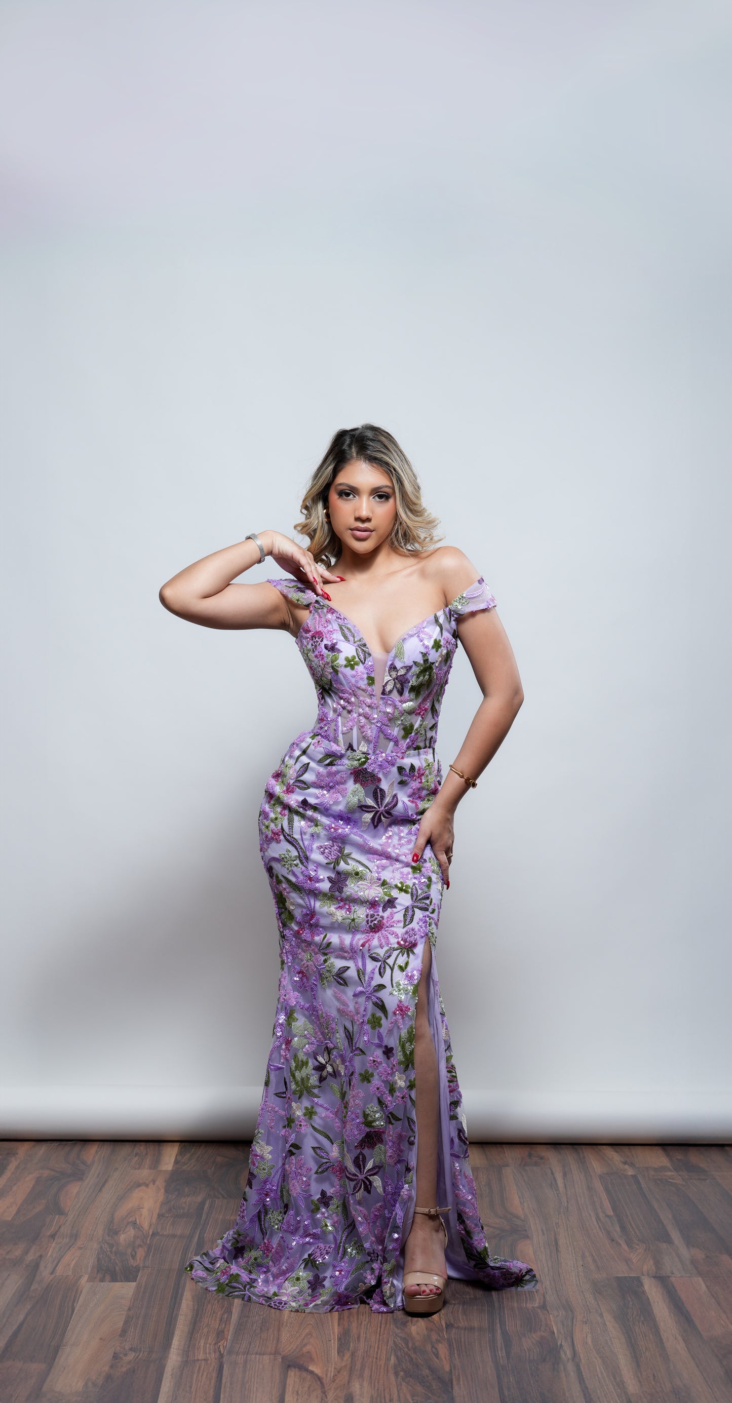 Vestido Floreado Corte Sirena