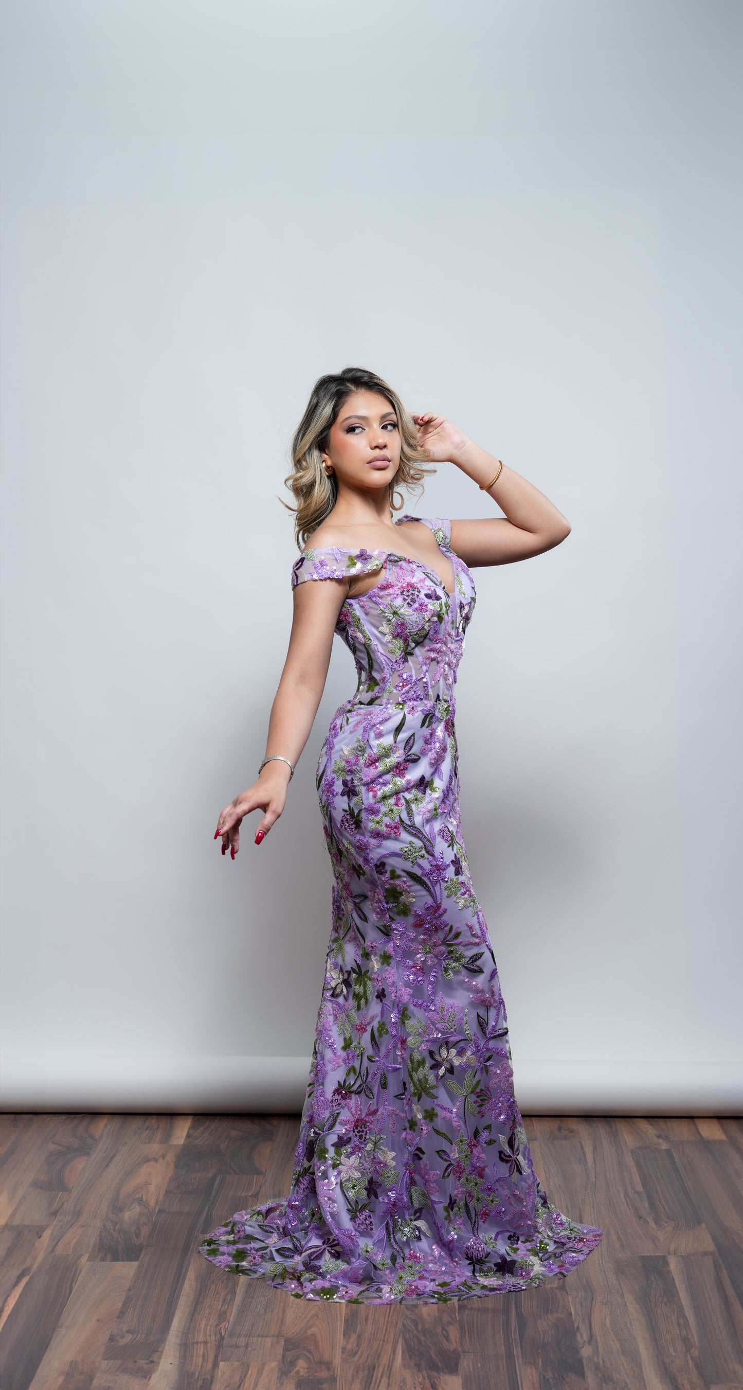 Vestido Floreado Corte Sirena