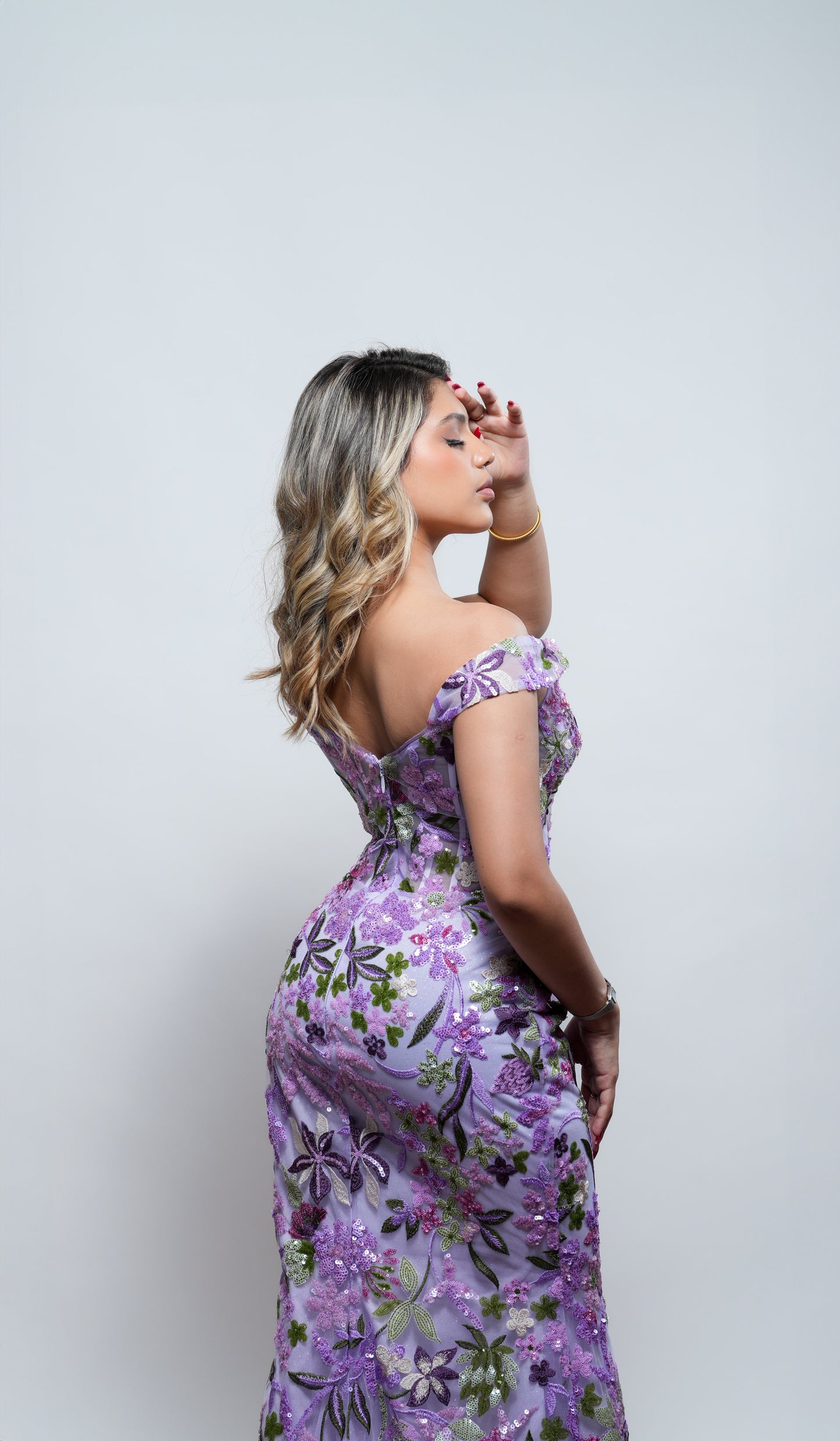 Vestido Floreado Corte Sirena