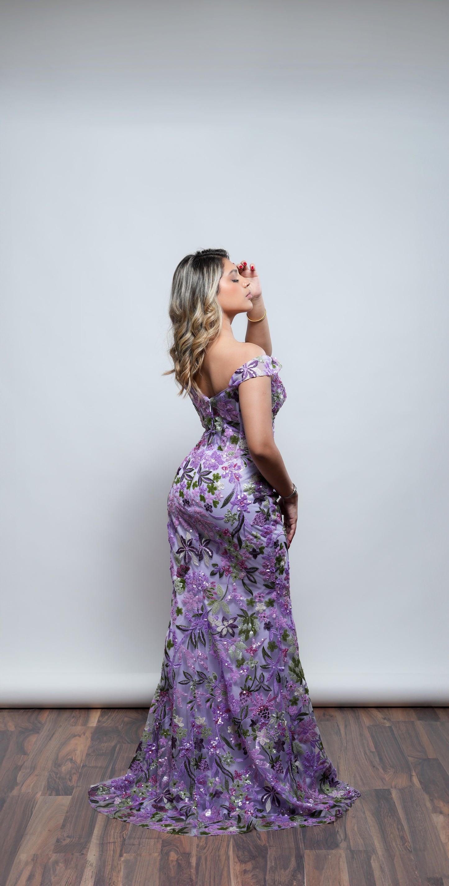 Vestido Floreado Corte Sirena