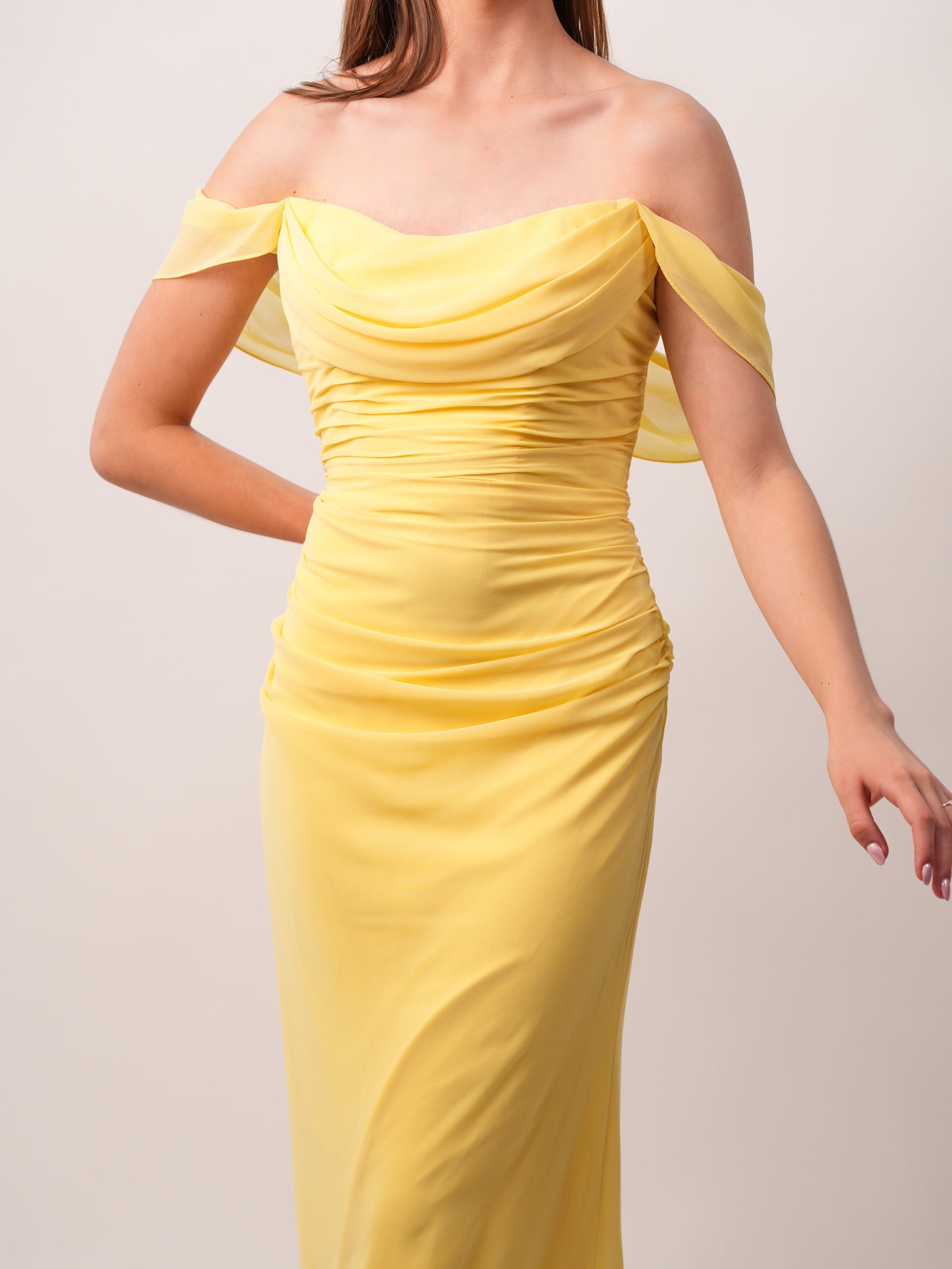 Vestido Manga Caida Corrugado