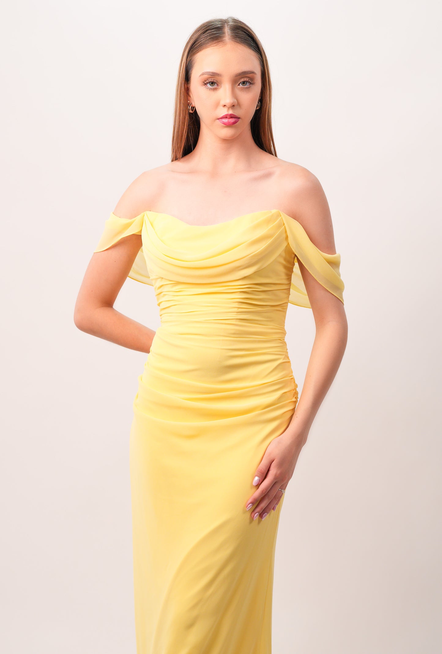 Vestido Manga Caida Corrugado