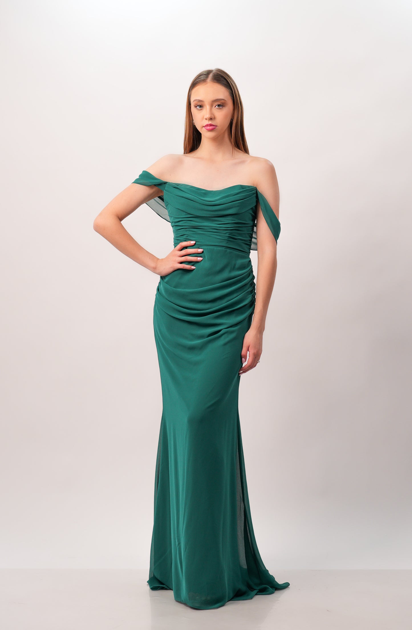Vestido Manga Caida Corrugado
