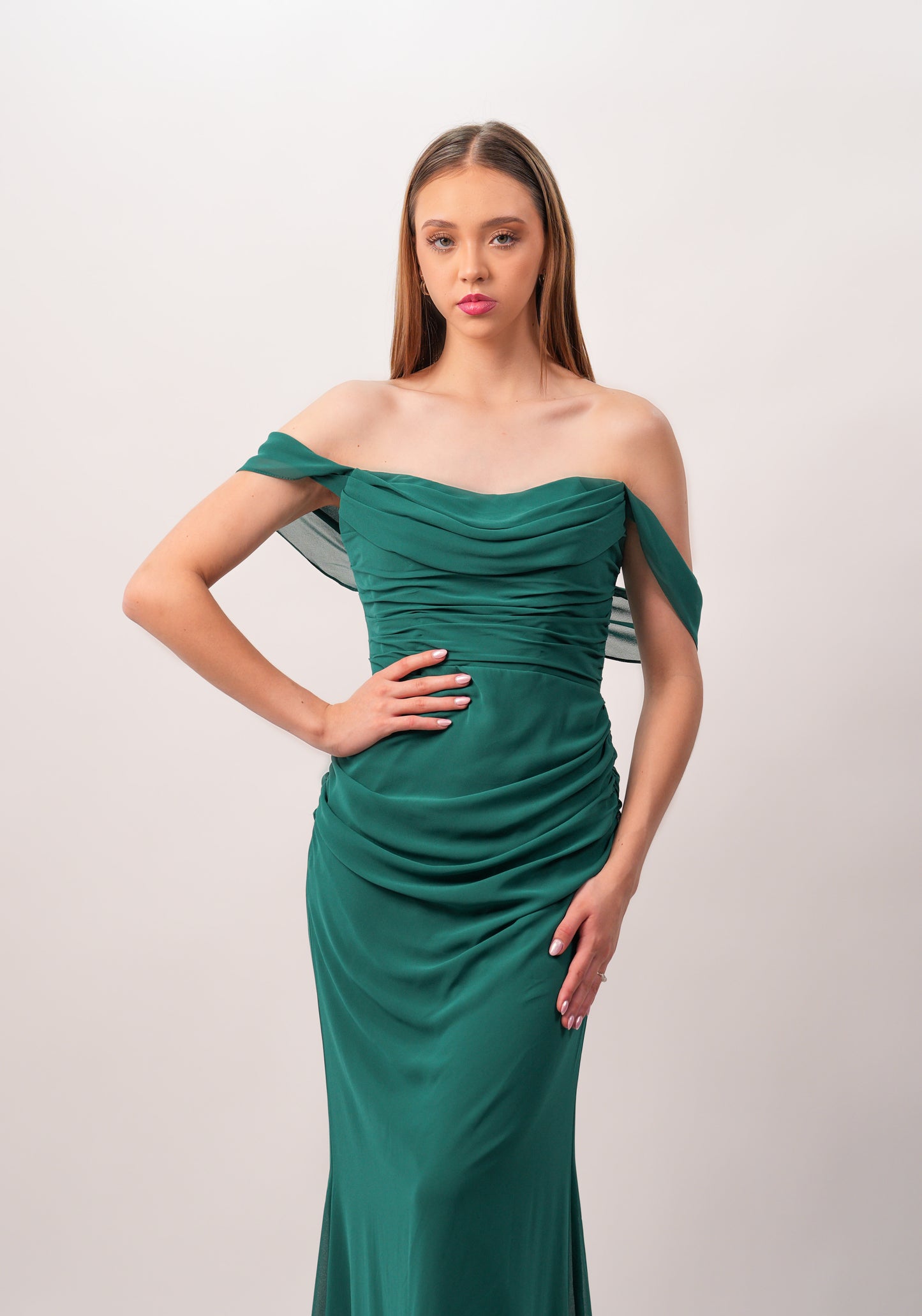 Vestido Manga Caida Corrugado