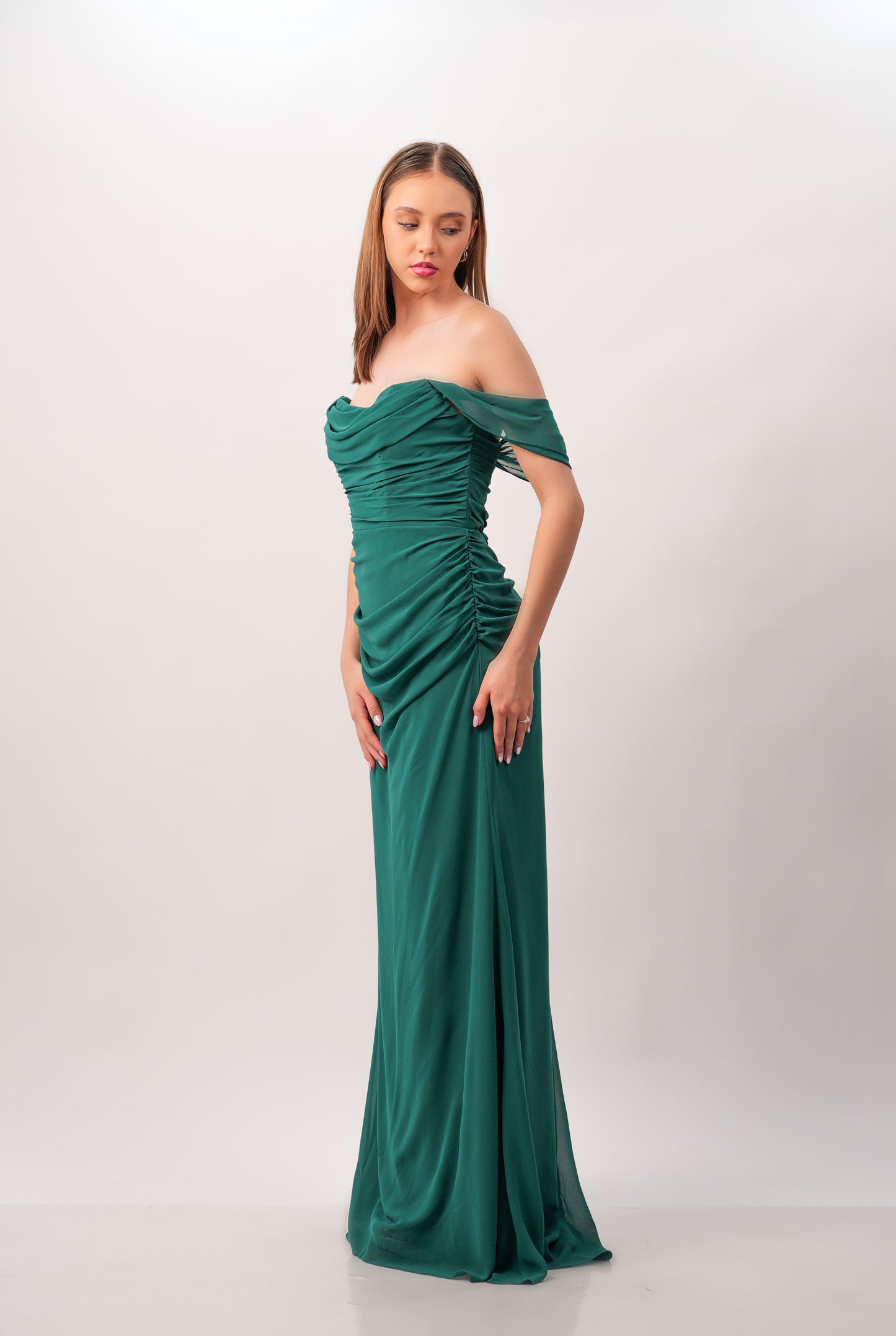 Vestido Manga Caida Corrugado