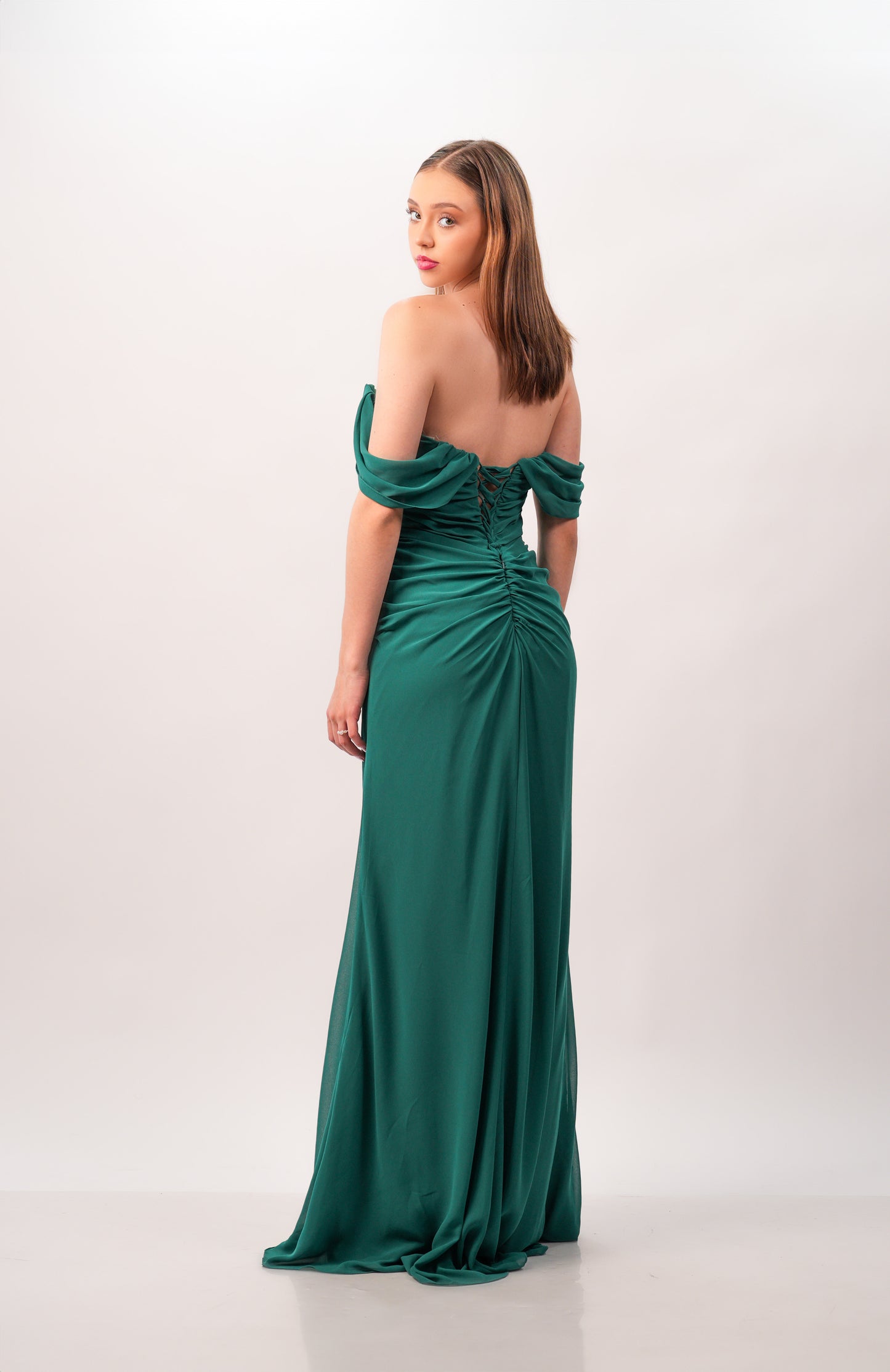 Vestido Manga Caida Corrugado