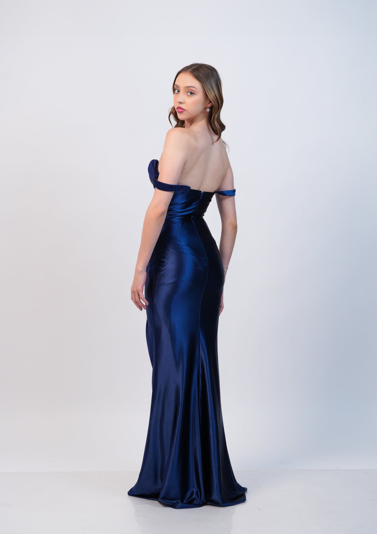 Vestido Azul Marino Tirantes Escote Corazon