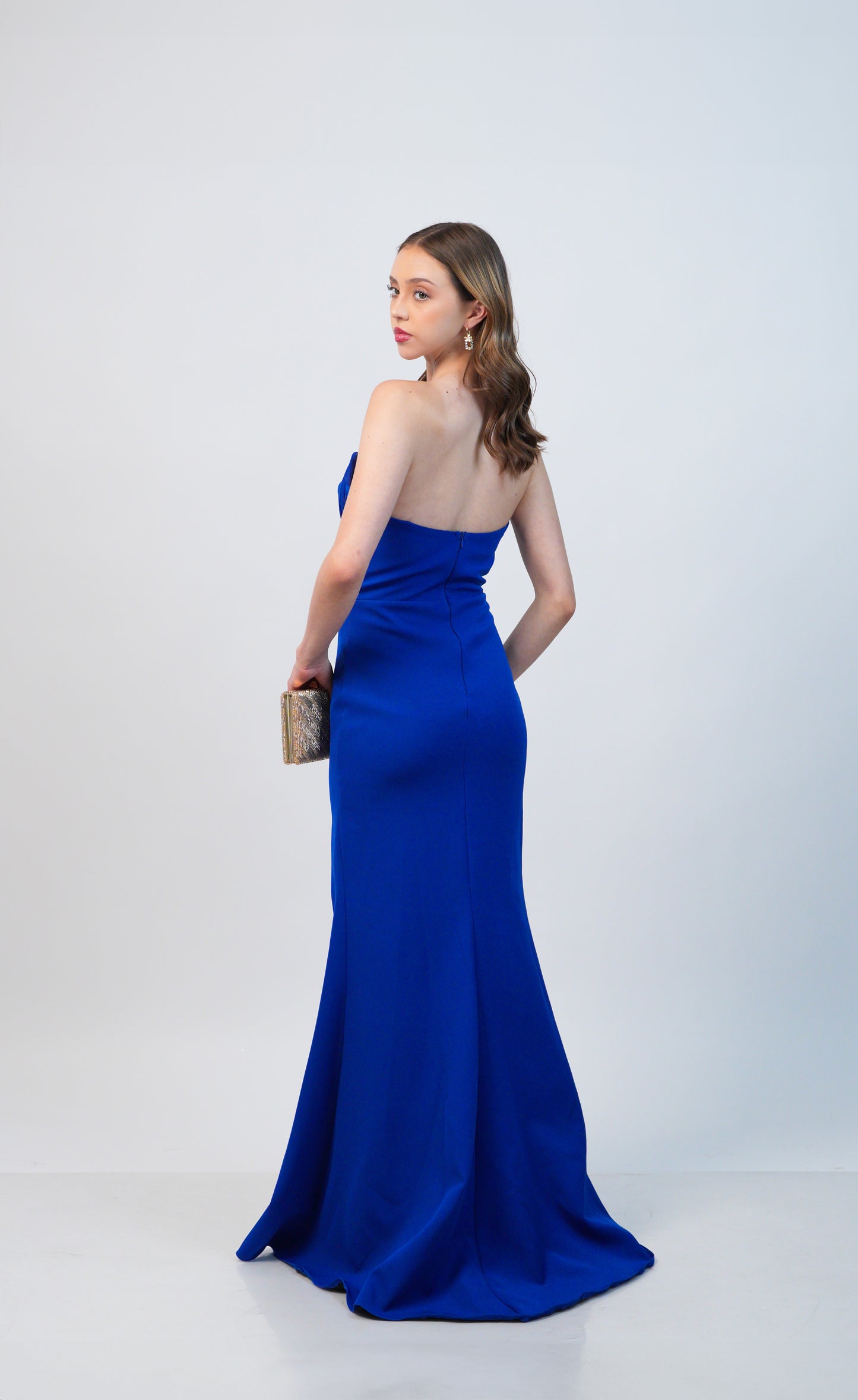 Vestido Azul Sax Corset de Ziper