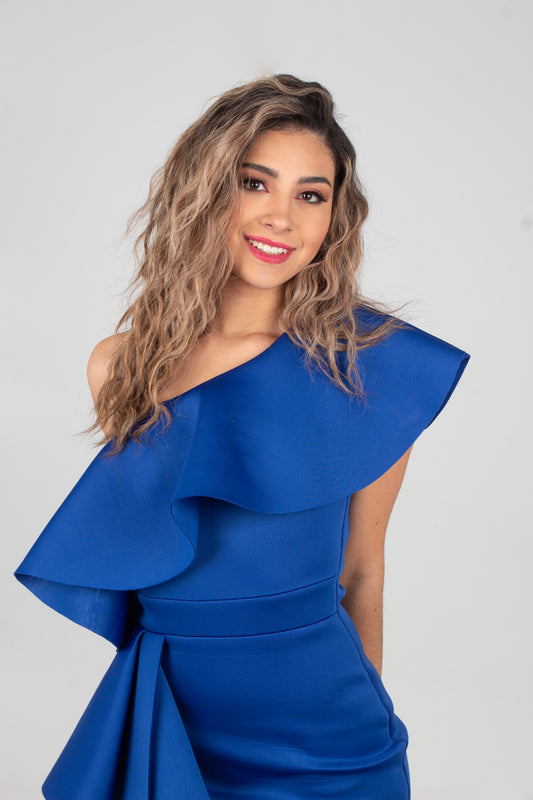 Vestido Olanes A Un Costado Midi