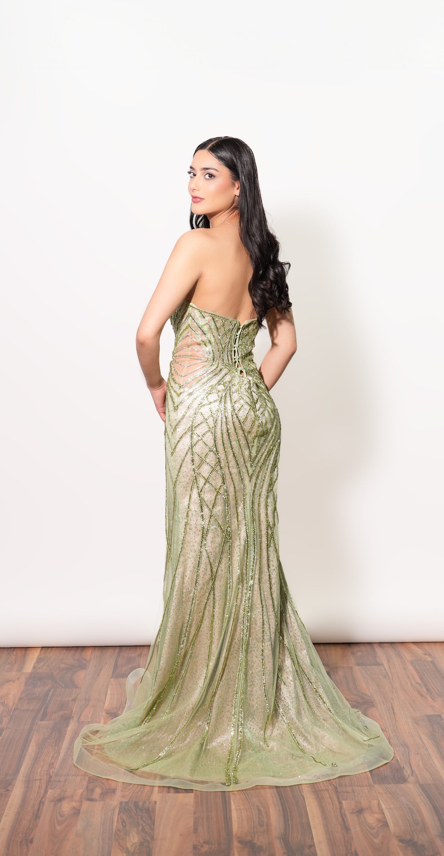 Vestido Lentejuela Straple de Corset