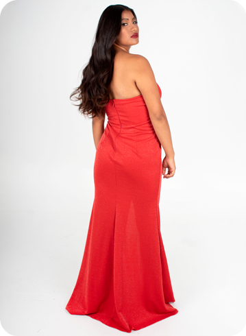 VESTIDO ESTRAPLE BRILLOSO