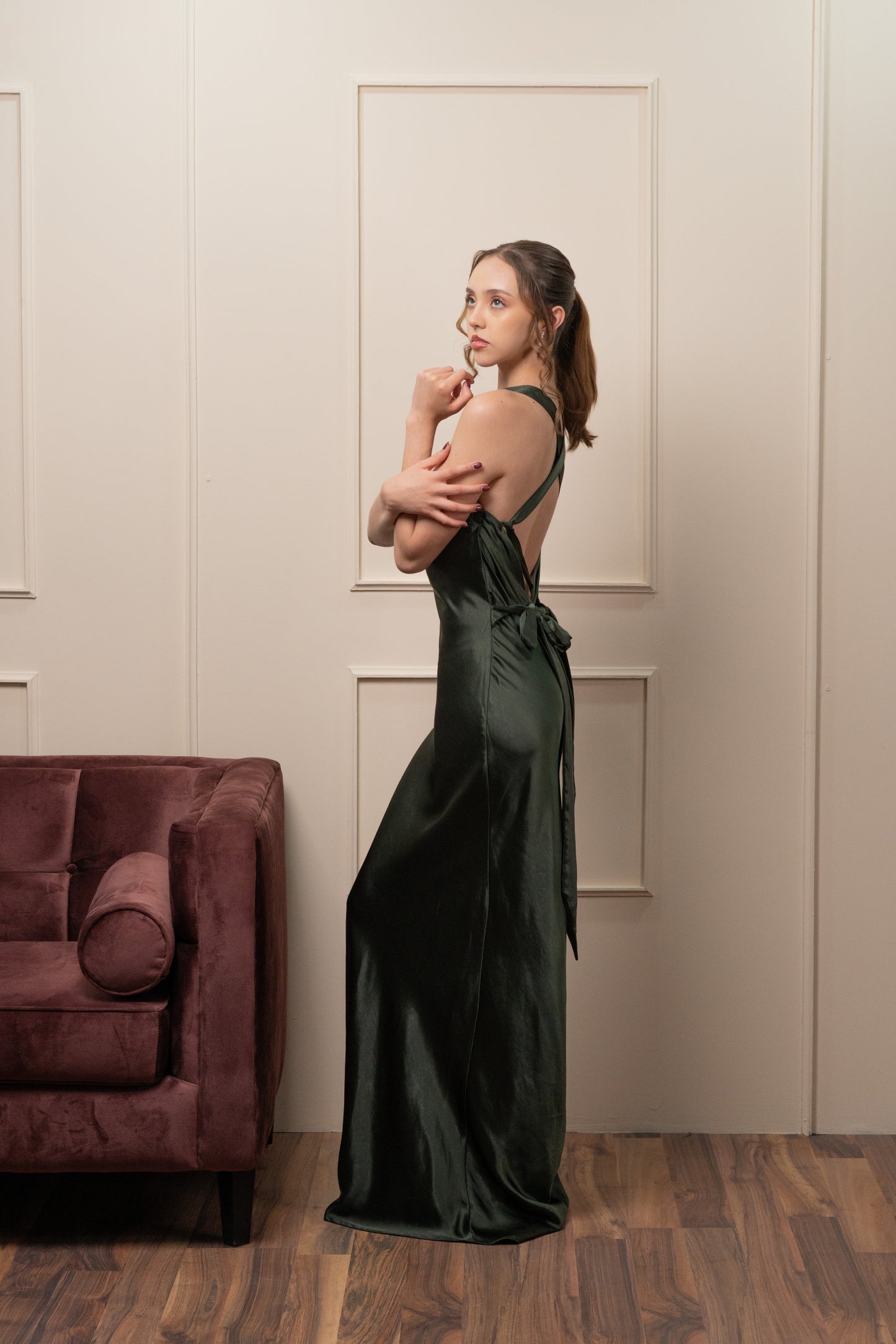 Vestido Verde Oscuro Tirantes