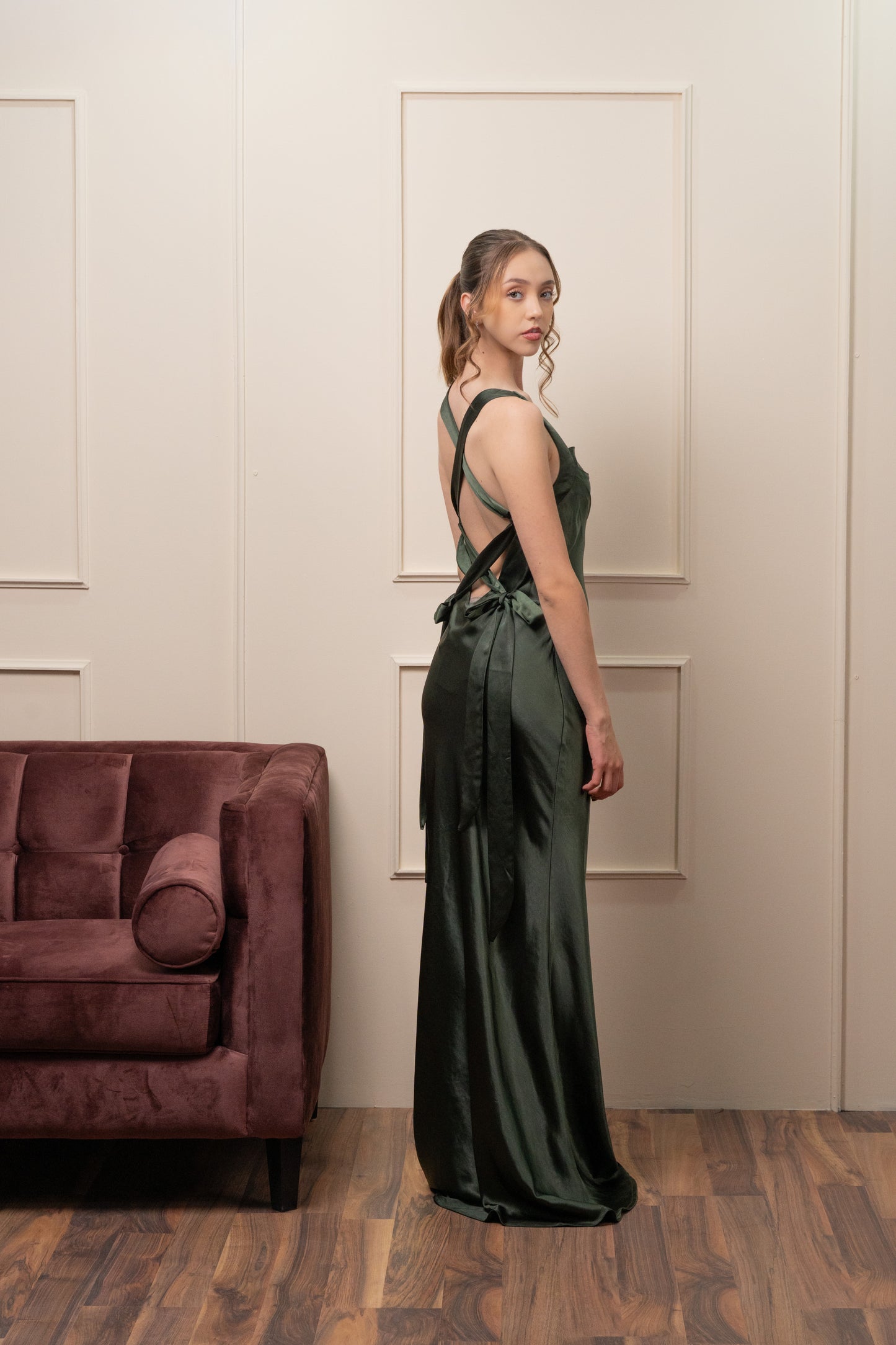 Vestido Verde Oscuro Tirantes