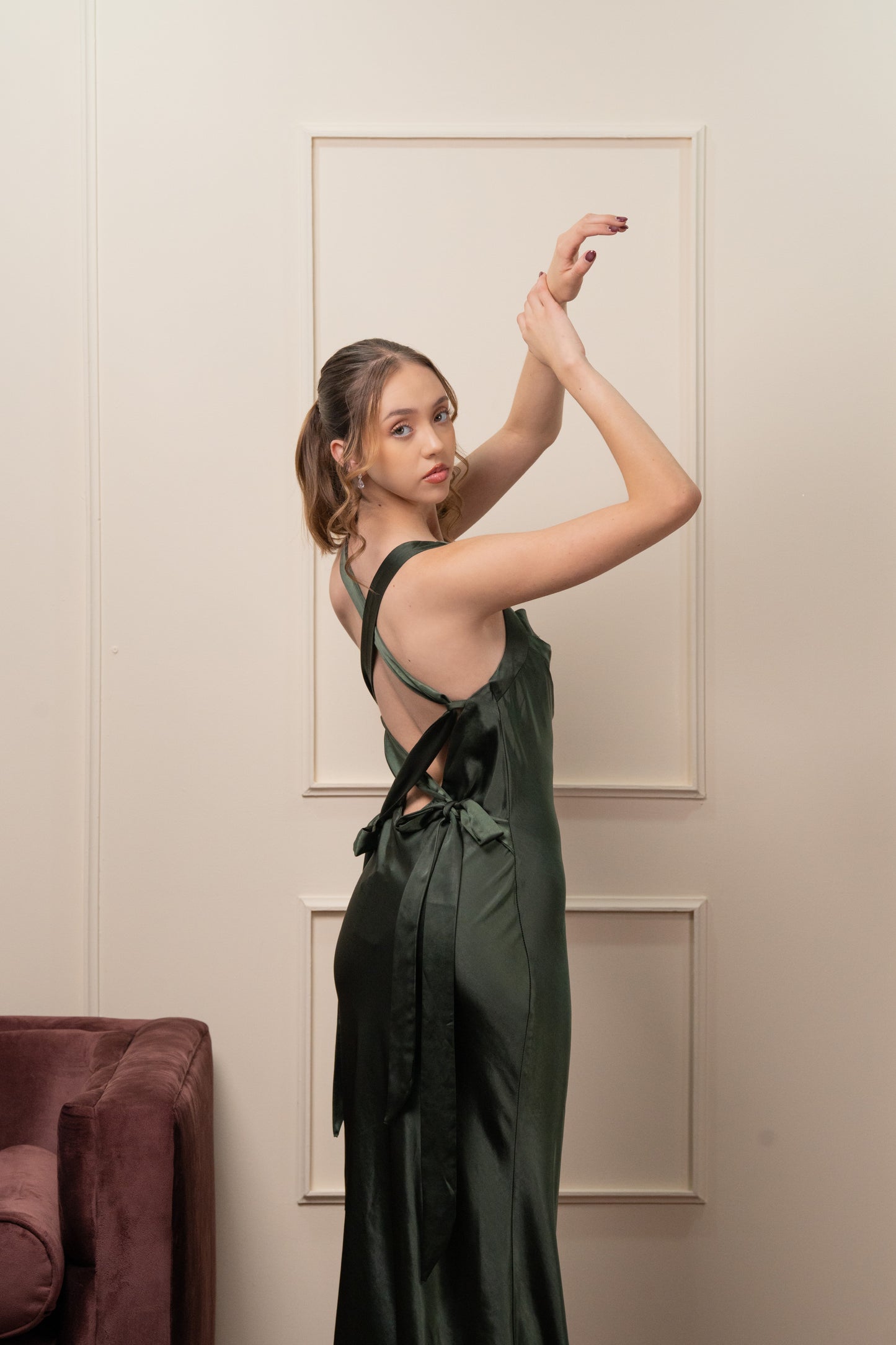 Vestido Verde Oscuro Tirantes