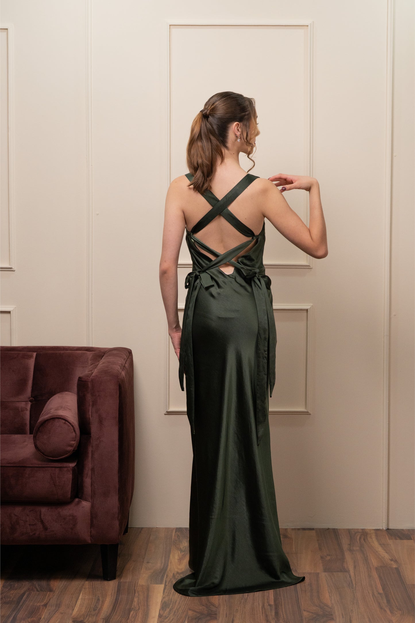 Vestido Verde Oscuro Tirantes