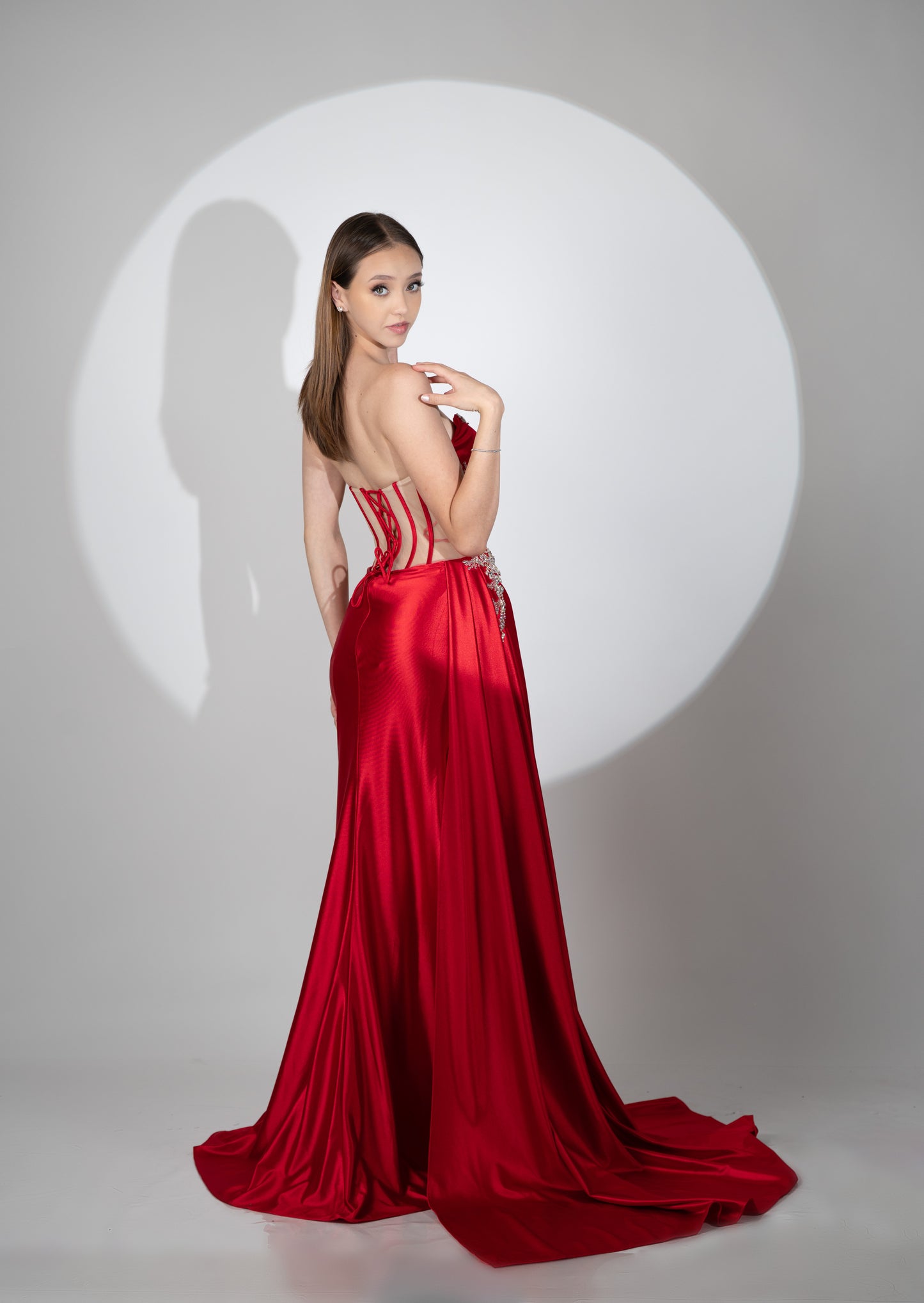 Vestido Straple Pedreria Plateada