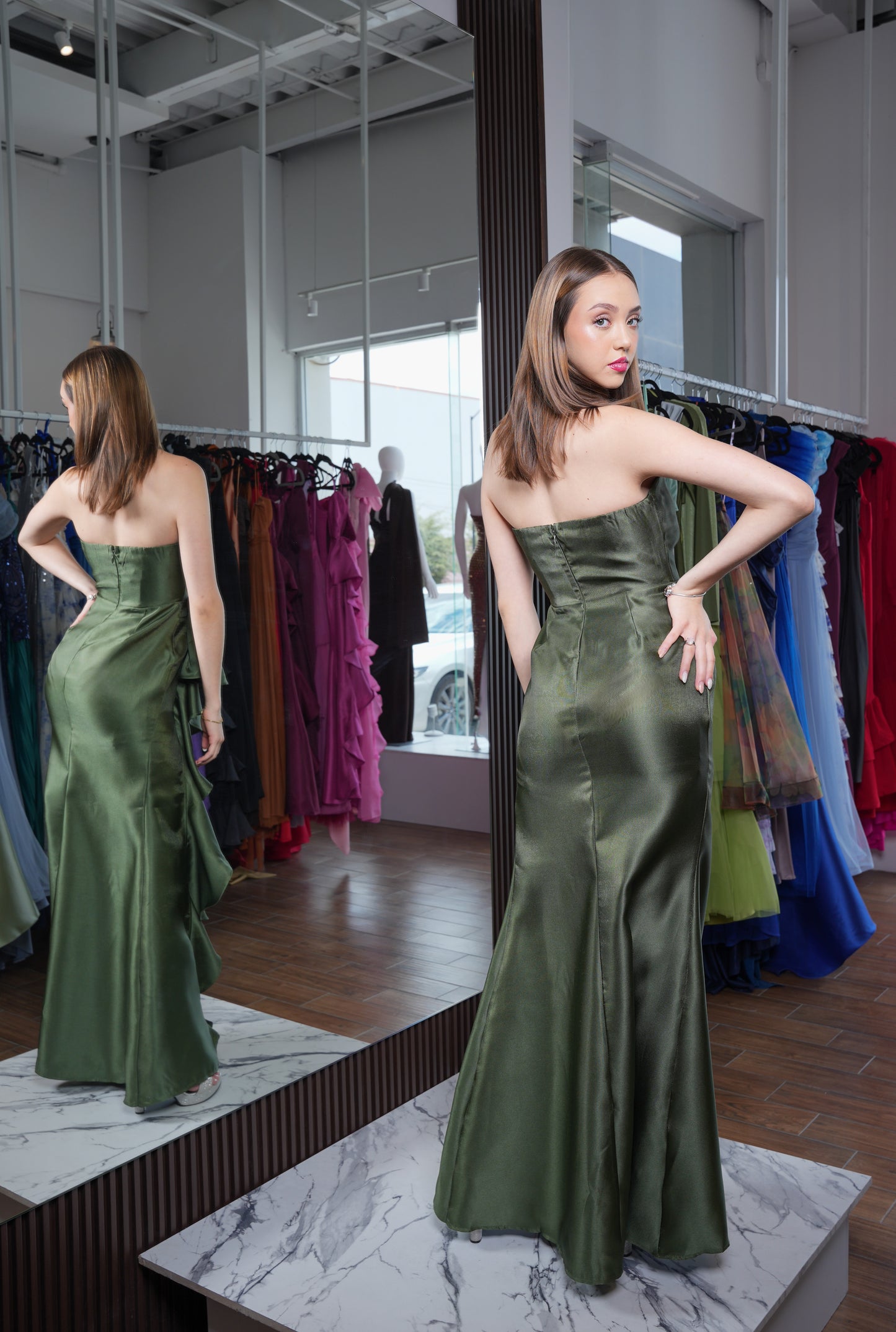 Vestido Straple Plizado