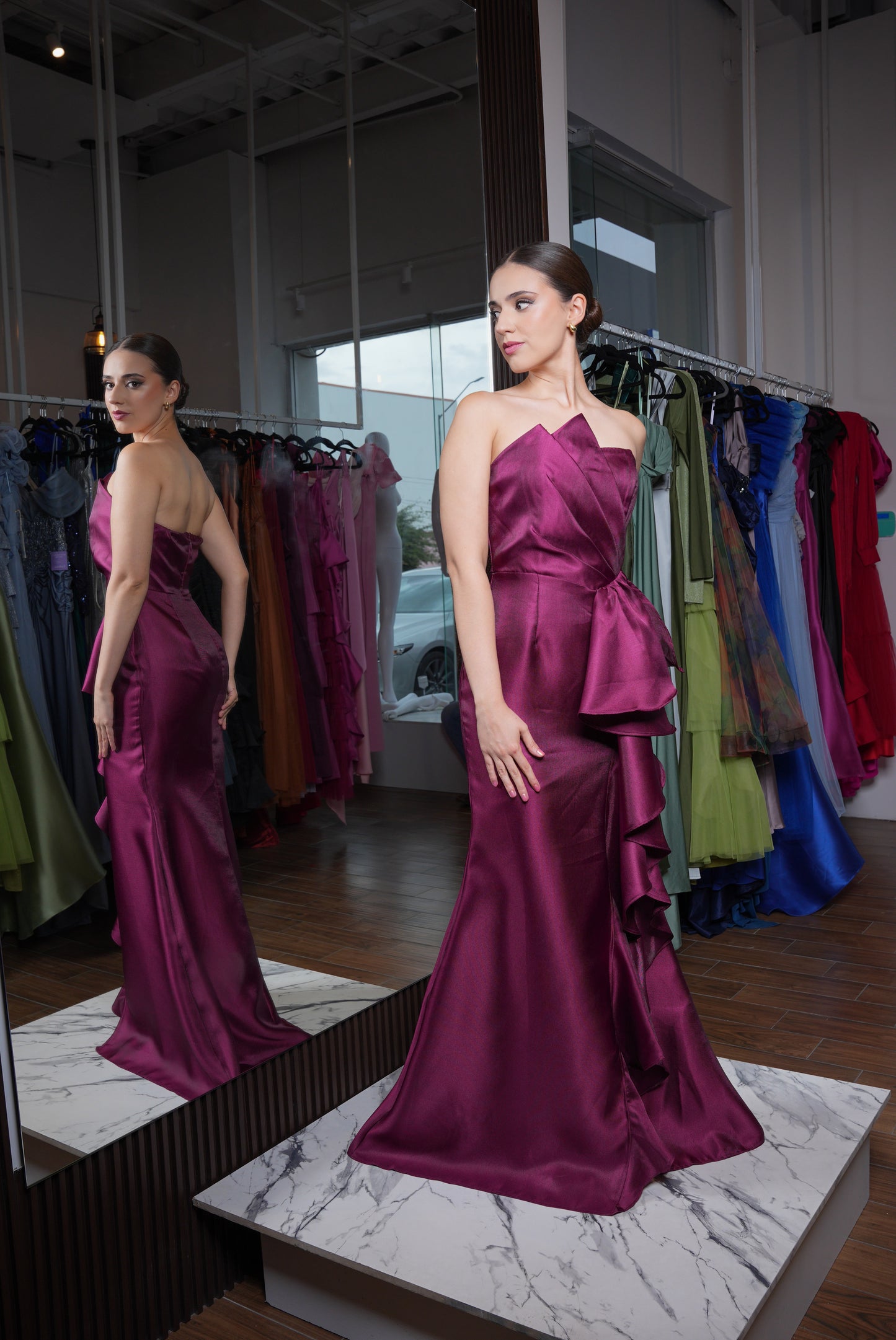 Vestido Straple Plizado