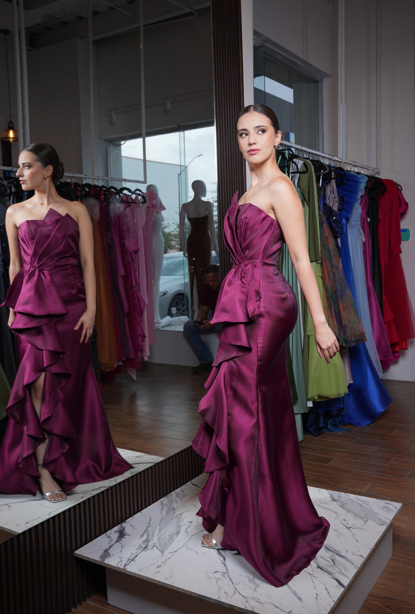 Vestido Straple Plizado