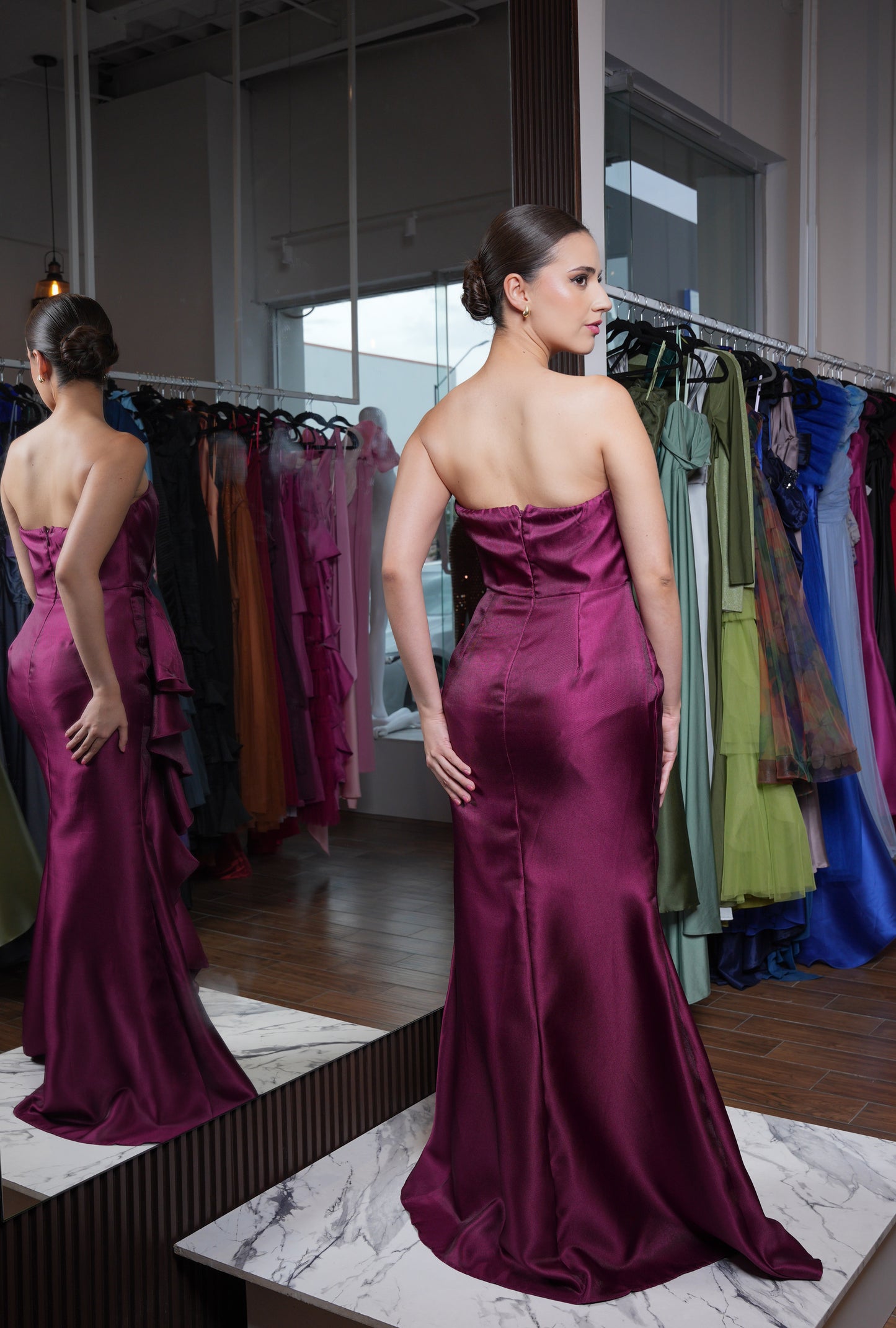 Vestido Straple Plizado