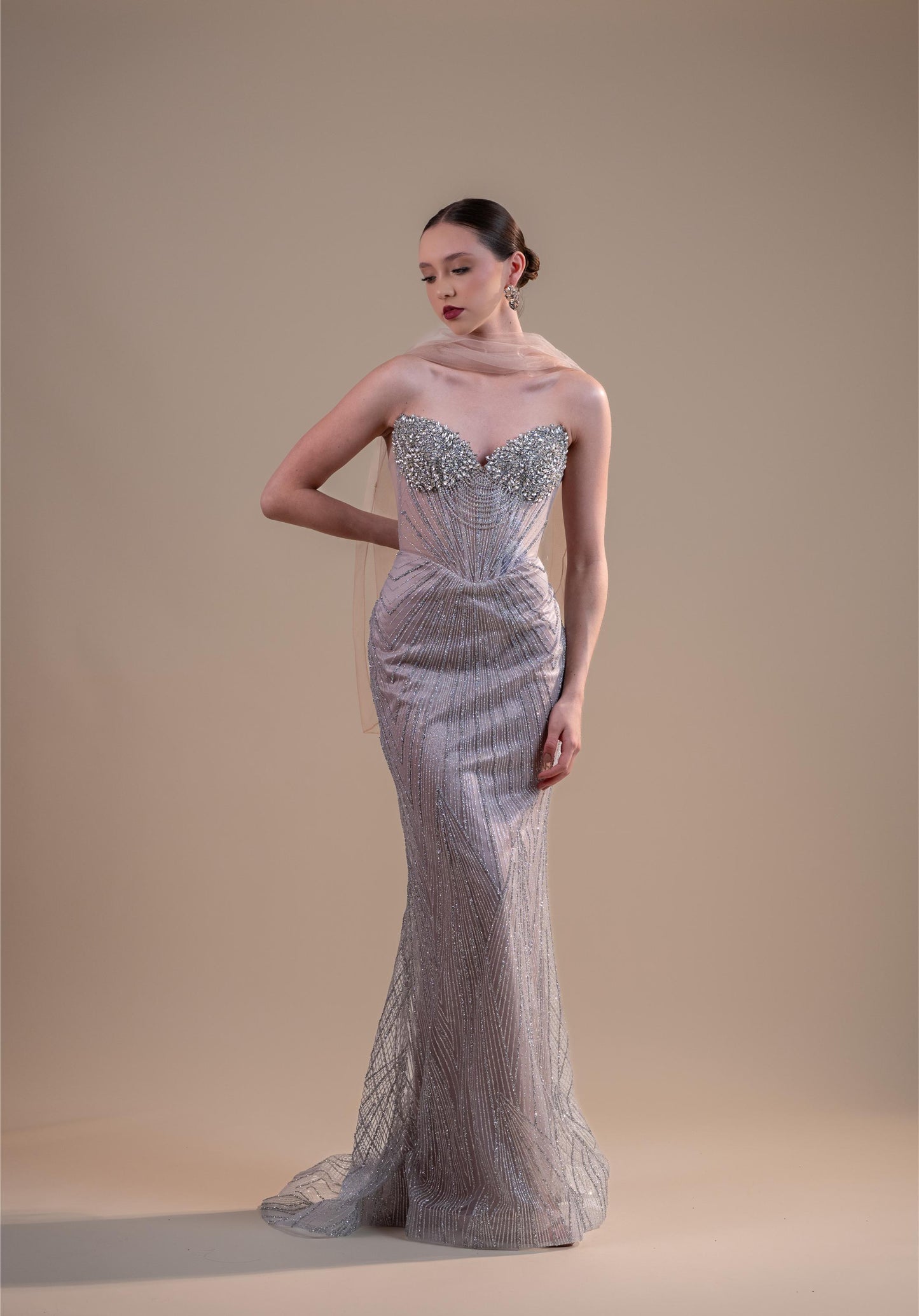 Rosa Pedreria Plata Straple Sin Abertura