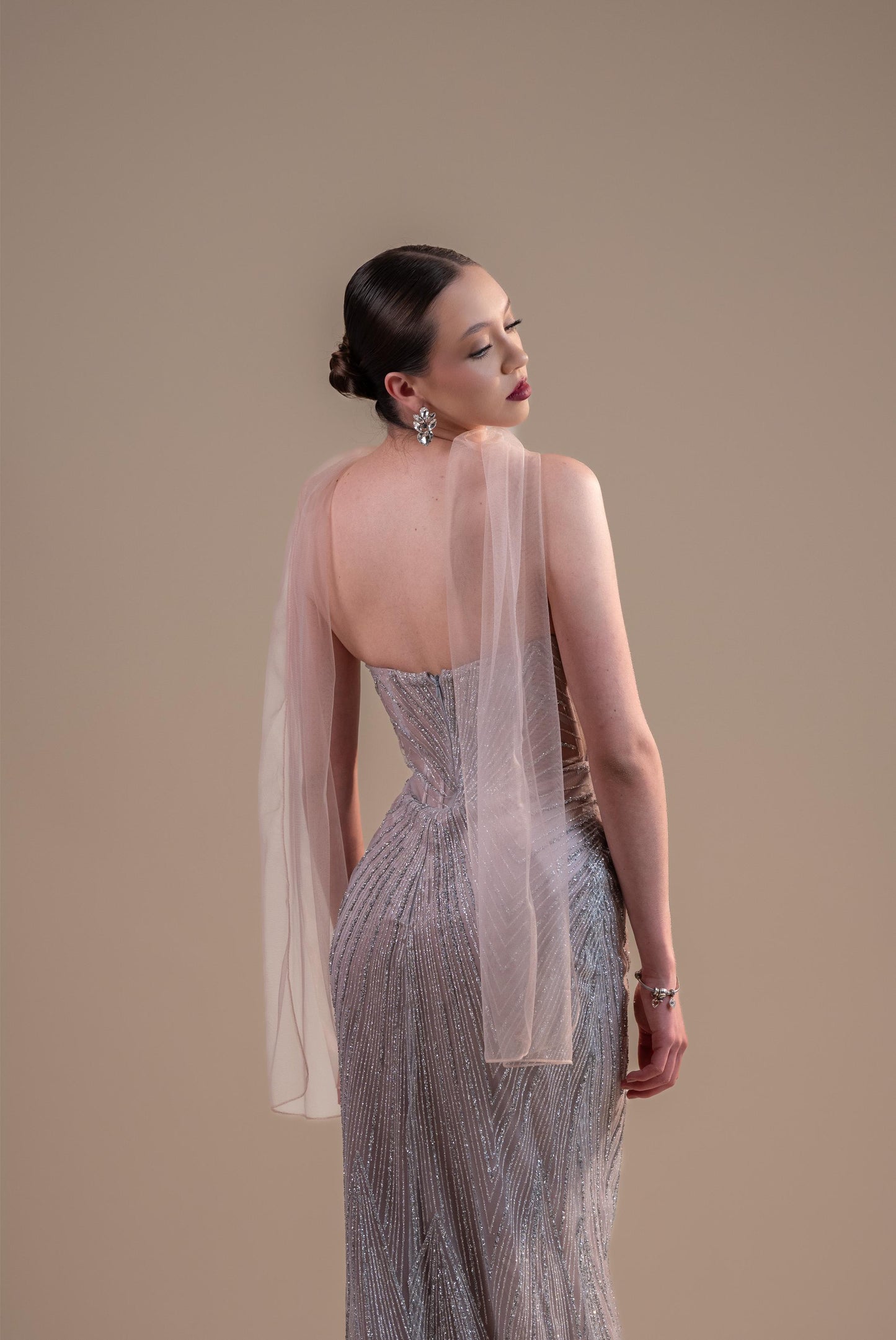 Rosa Pedreria Plata Straple Sin Abertura