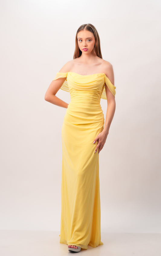 Vestido Manga Caida Corrugado