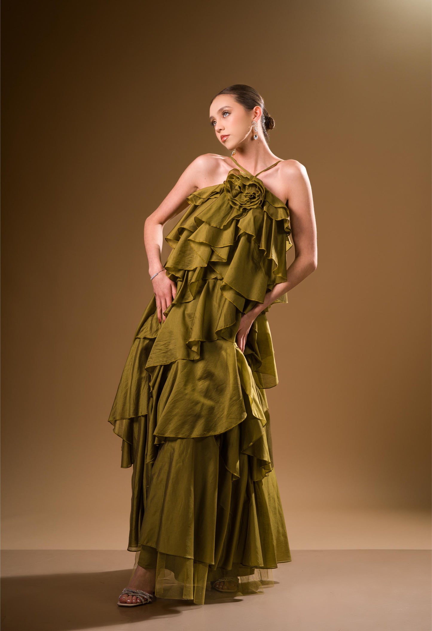 Vestido Verde Flor Olanes