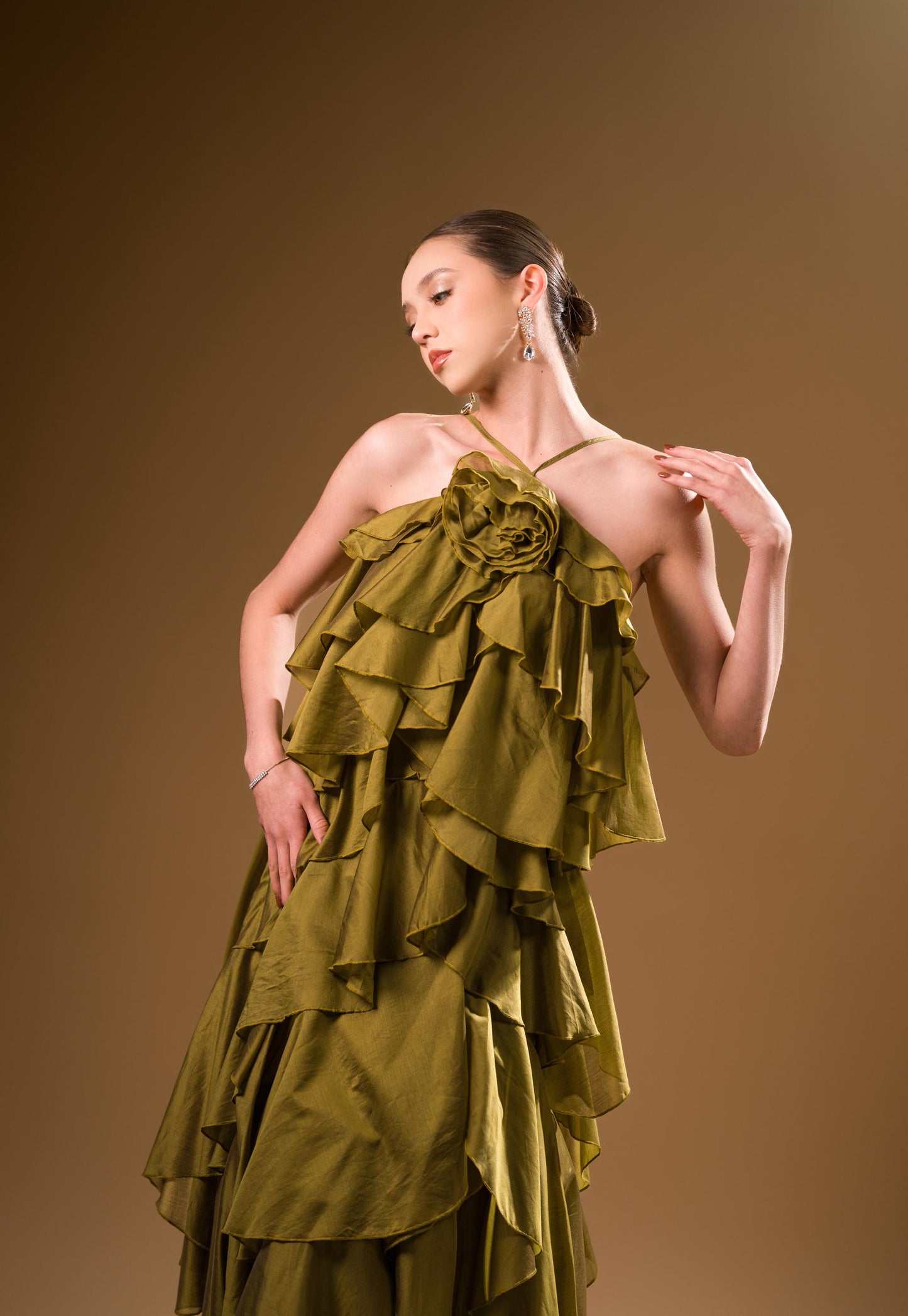 Vestido Verde Flor Olanes