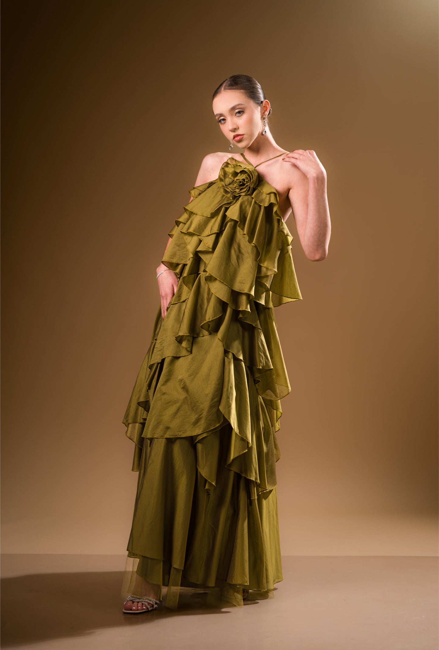 Vestido Verde Flor Olanes