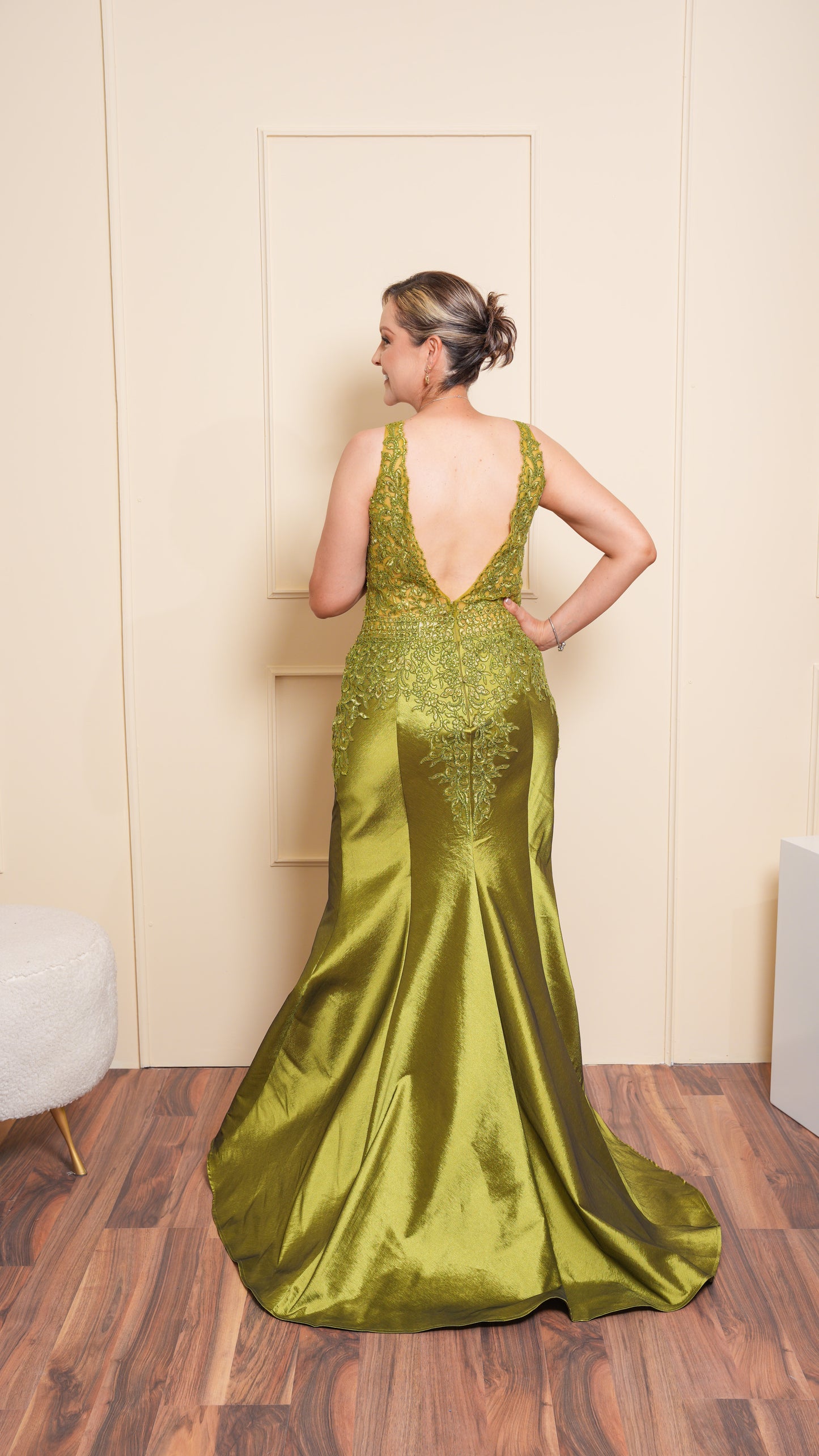 Vestido Verde Tirante Grueso Con Estampado