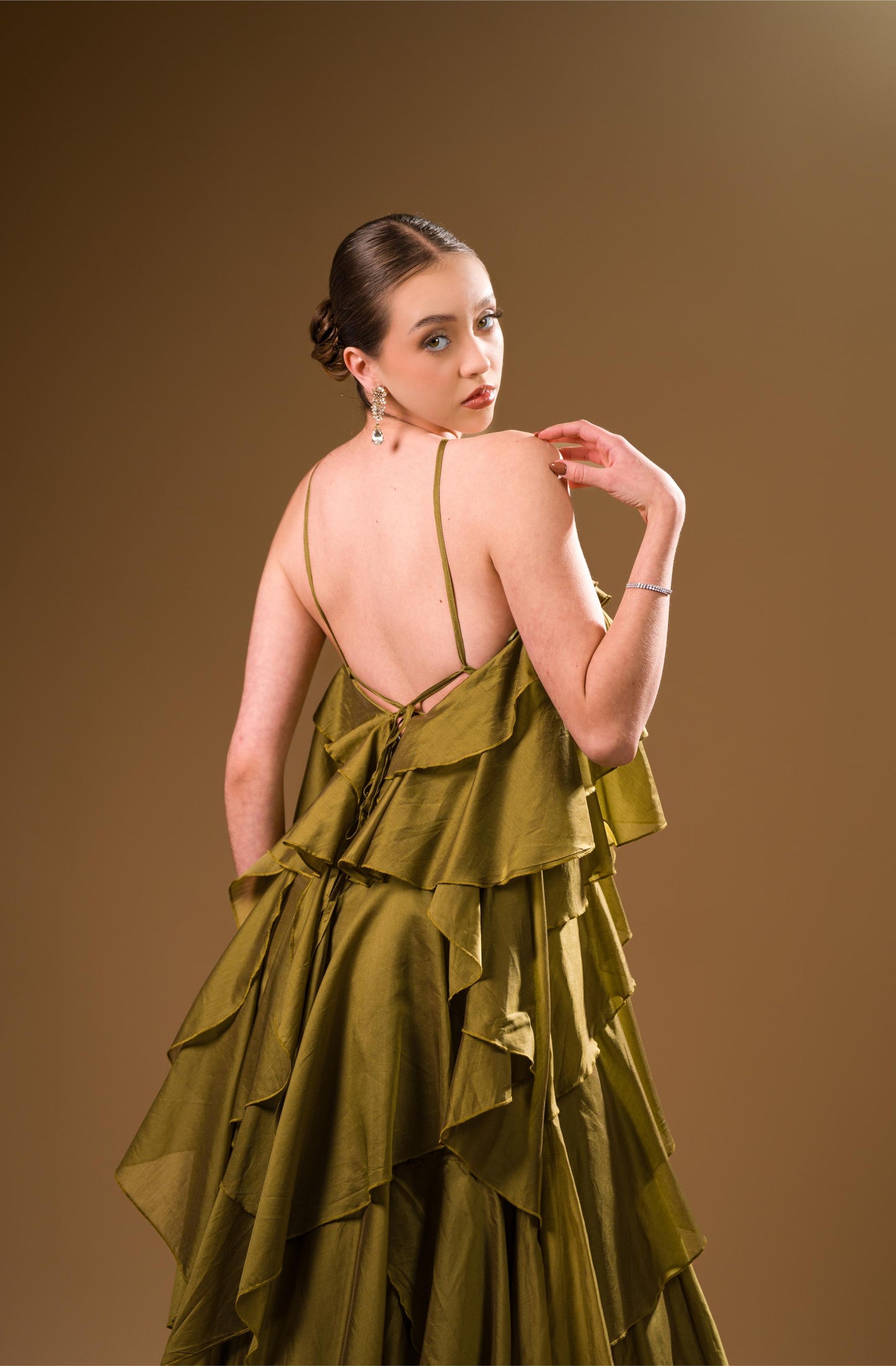 Vestido Verde Flor Olanes