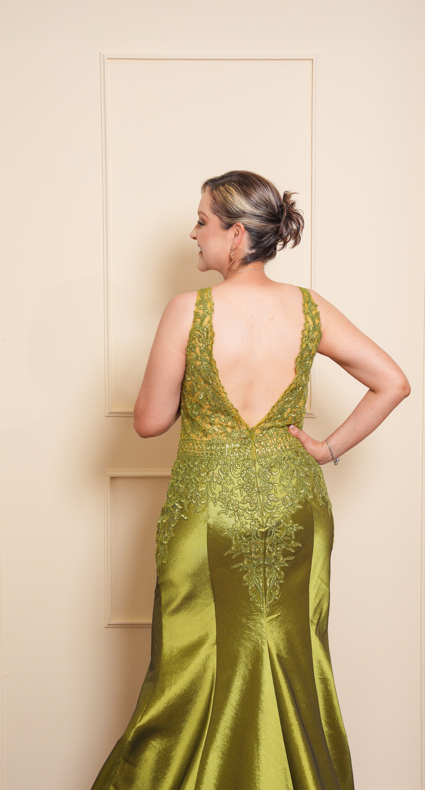 Vestido Verde Tirante Grueso Con Estampado