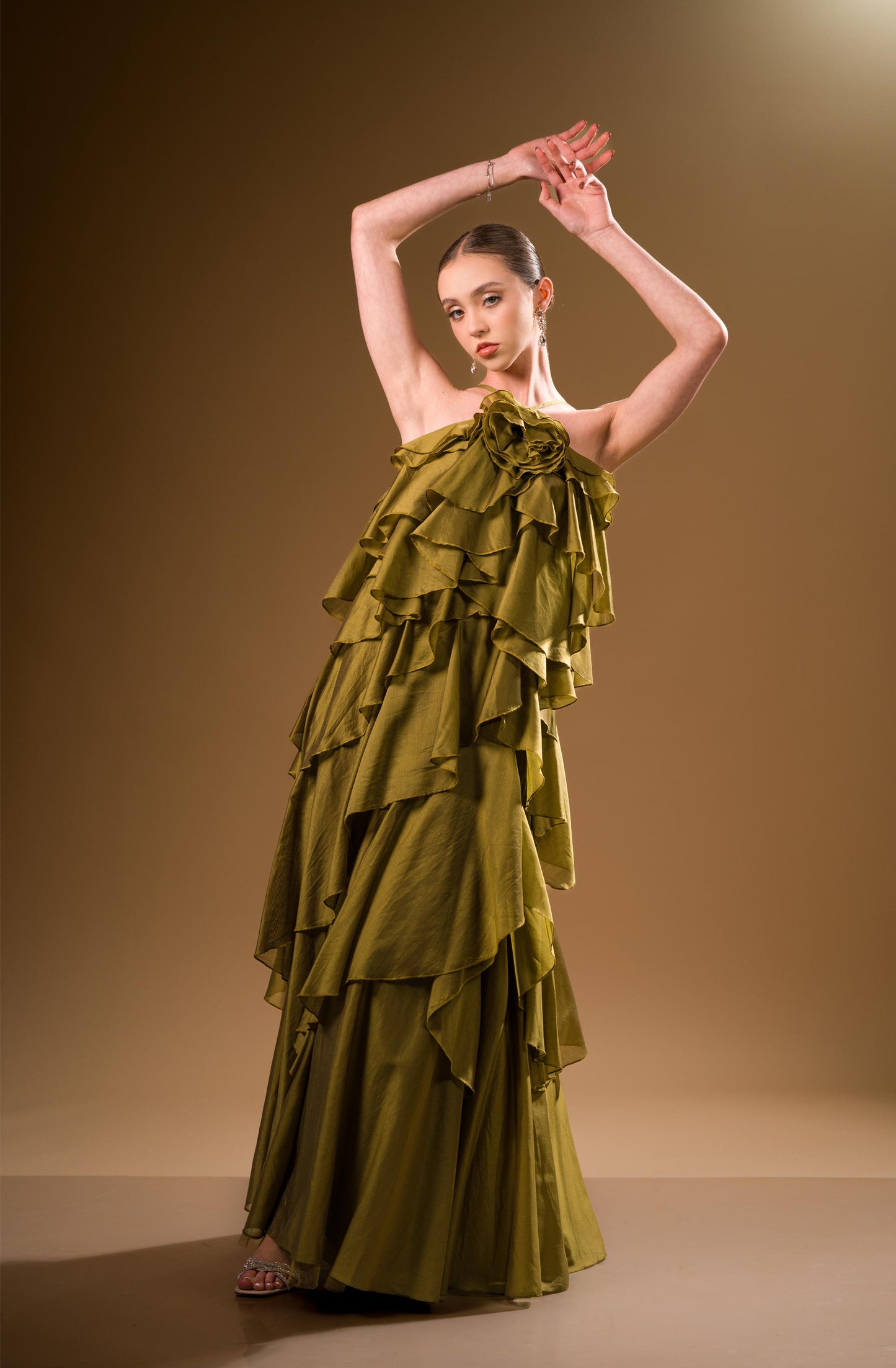 Vestido Verde Flor Olanes