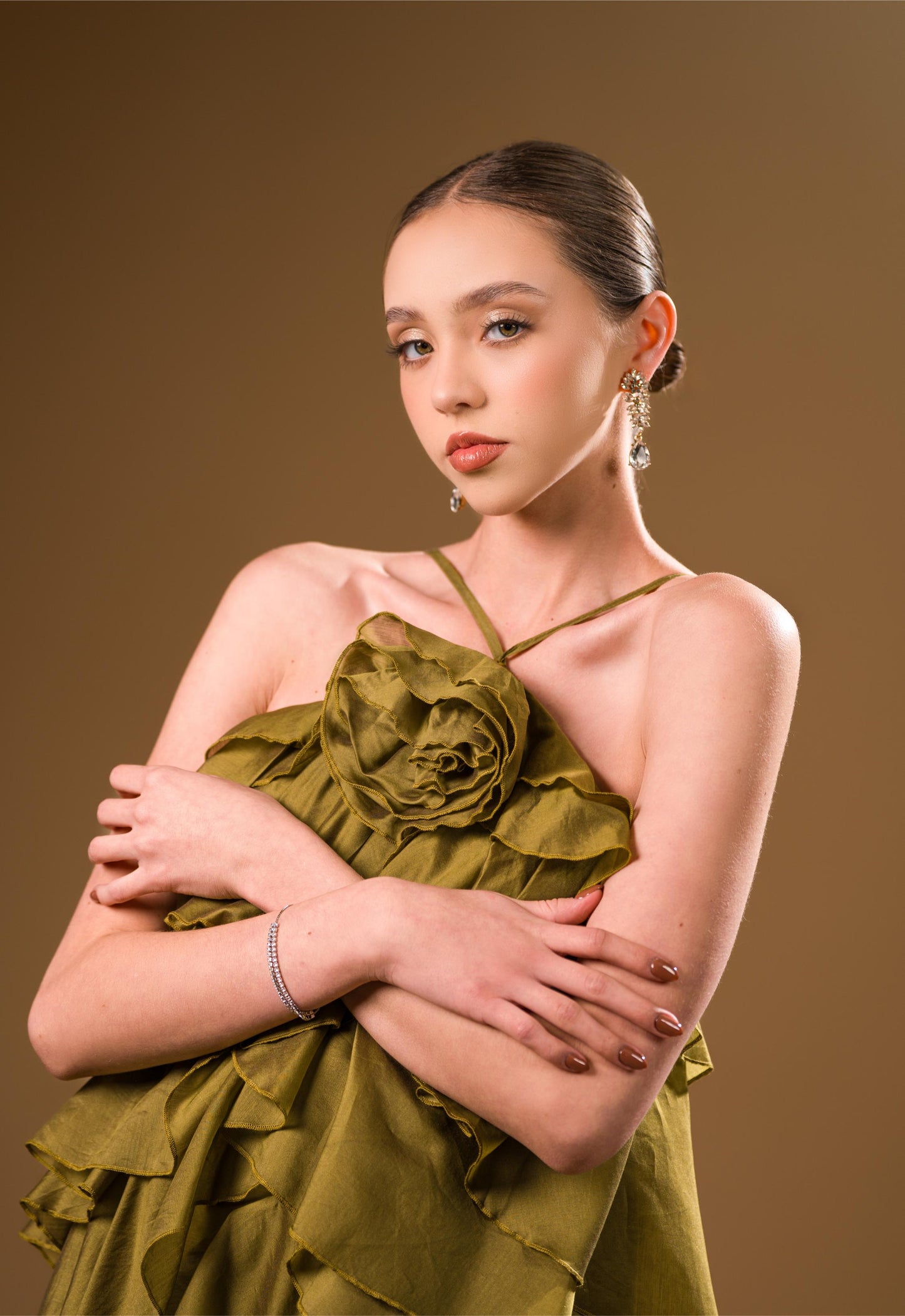 Vestido Verde Flor Olanes