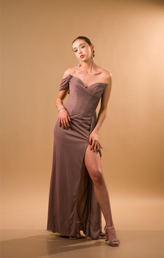 Gris Straple Manga Caida Corrugado Suelto