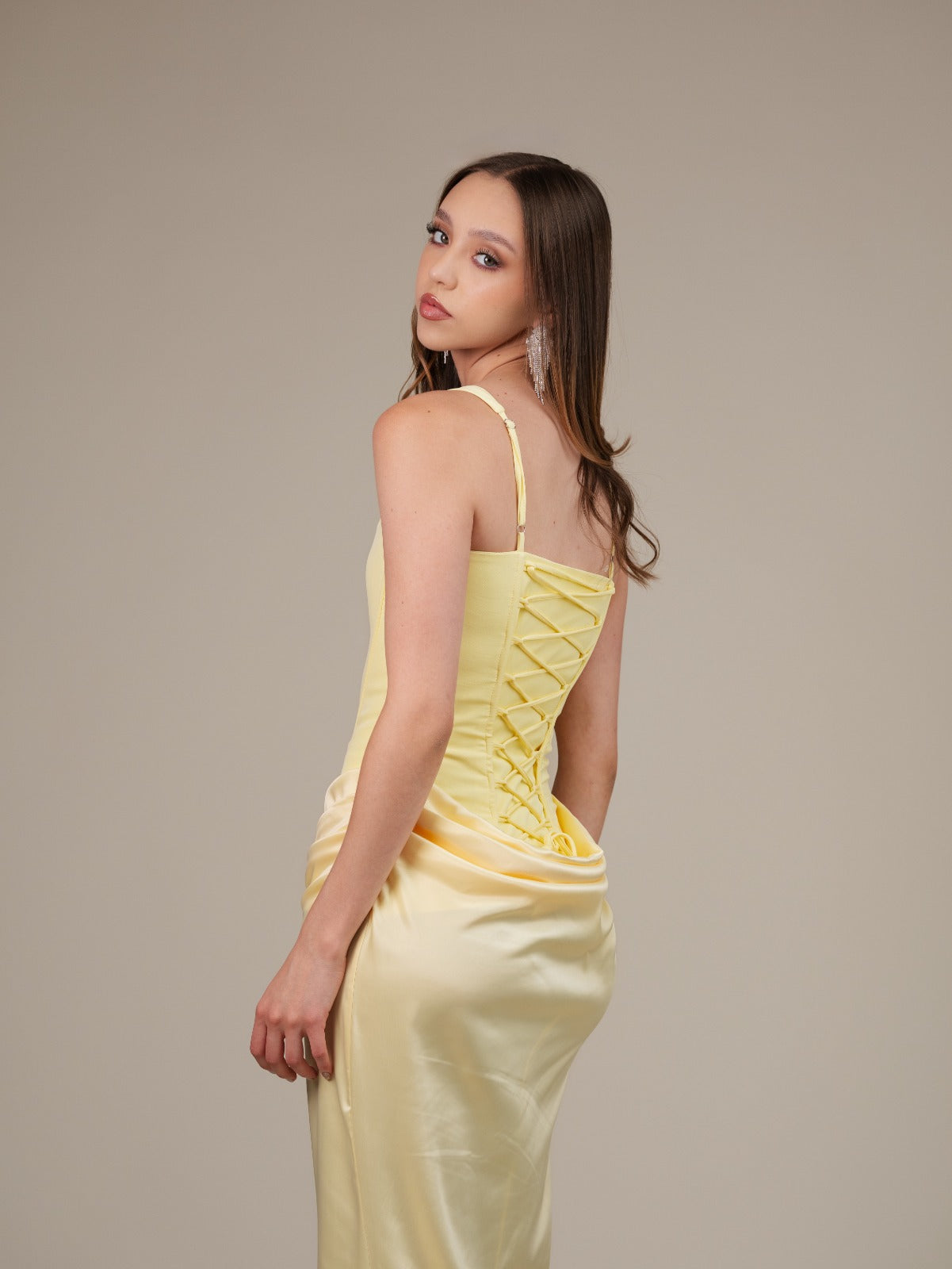 Amarillo Pastel Corset De Tirantes