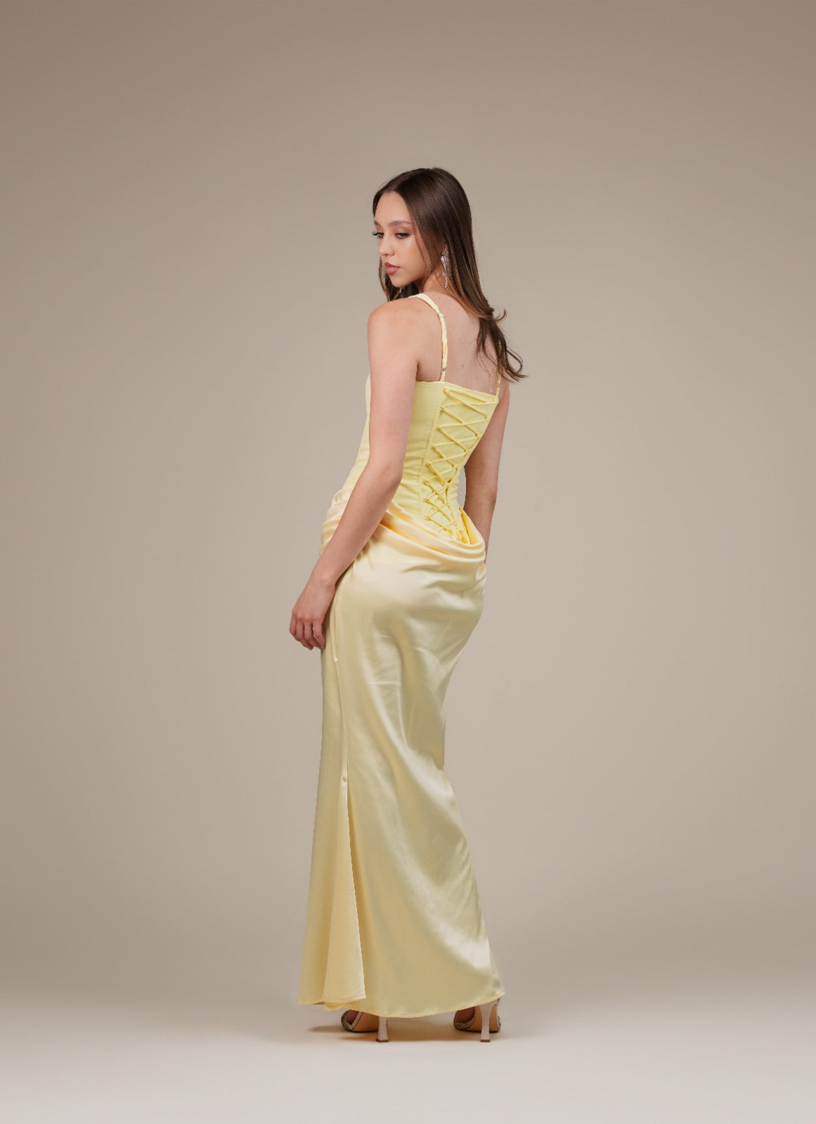 Amarillo Pastel Corset De Tirantes