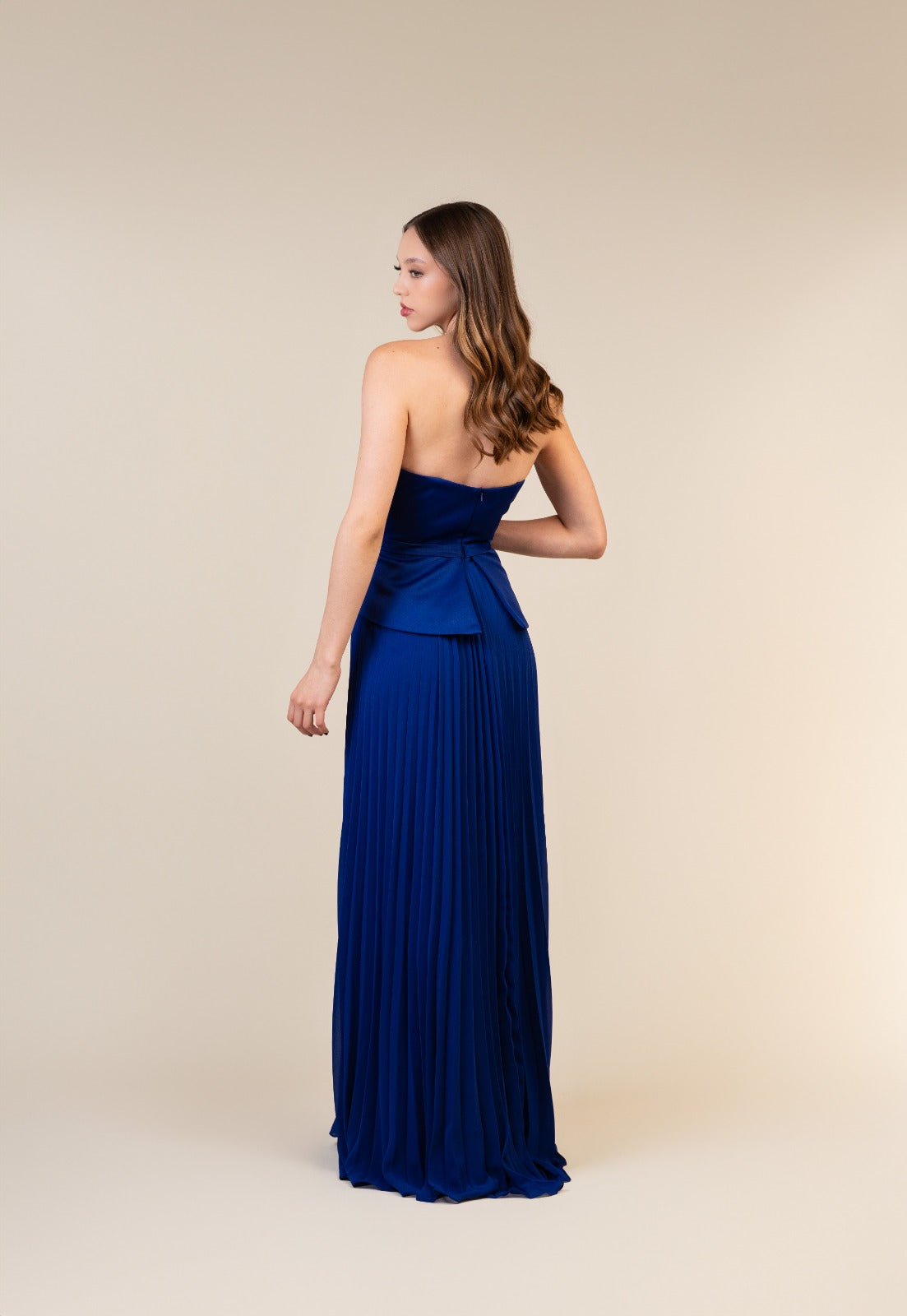 Azul Corset Falda De Tablones
