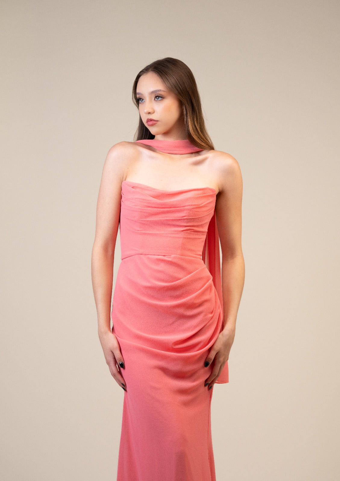 Coral Straple Pegado Con Estola